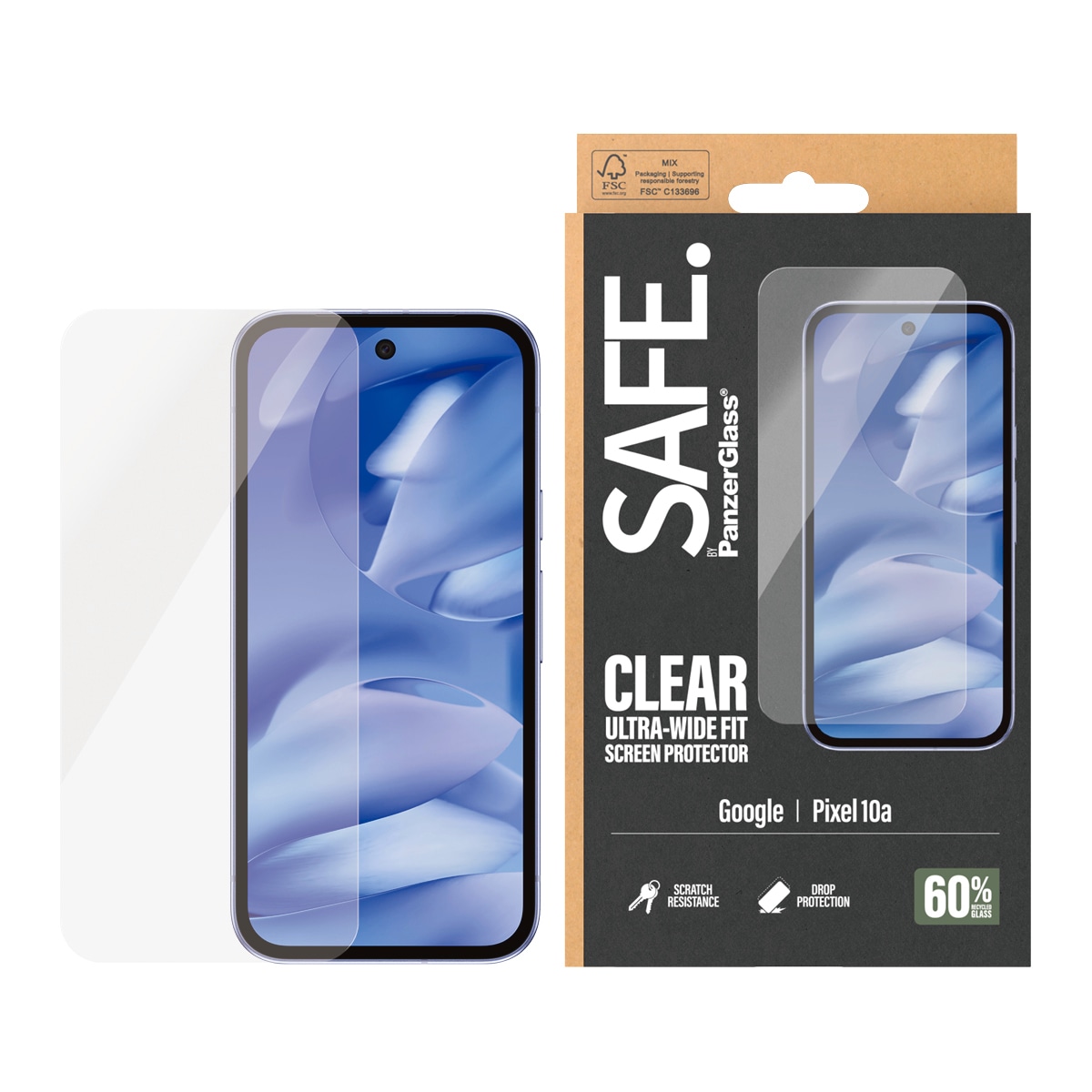 Image of SAFE by PanzerGlass Displayschutzglas "Ultra-Wide Fit Screen Protector" für Google Pixel 10a Displayschutzfolie, Schutzfolie, Bildschirmschutz, kratz- & stossfest