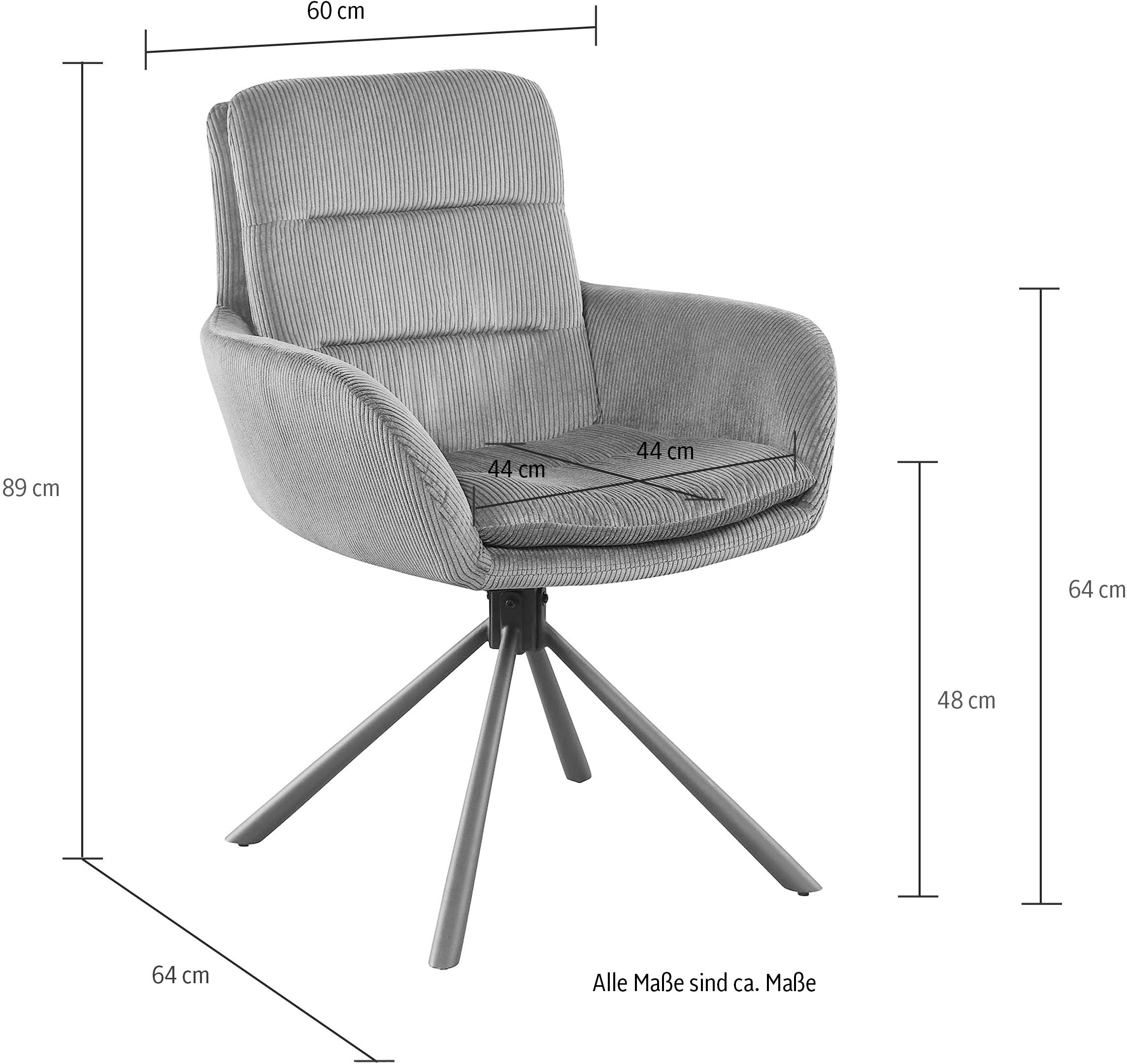 SalesFever Armlehnstuhl, Cord, mit 360° Drehfunktion