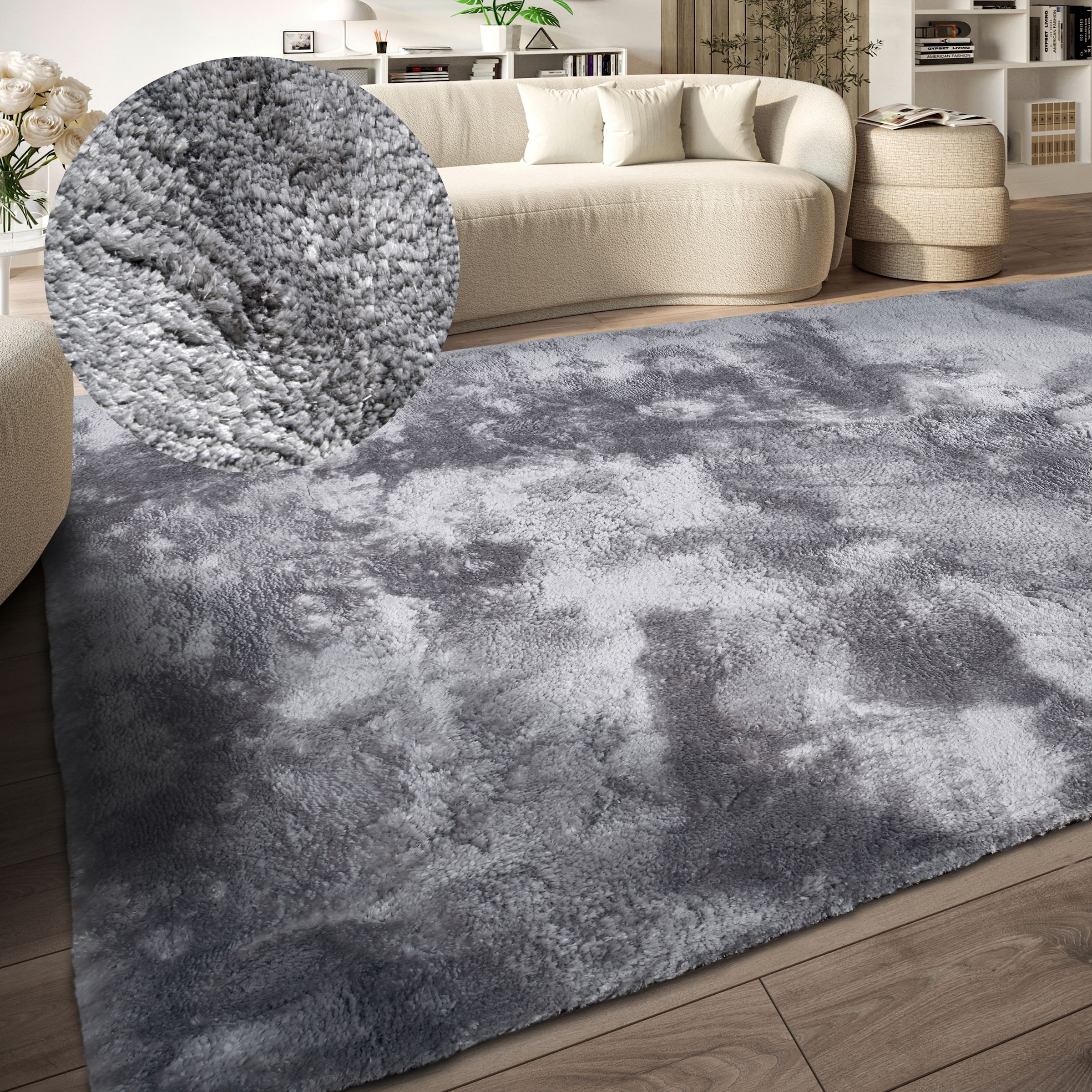 Image of ELLE DECORATION Hochflor-Teppich "Calida" rechteckig 28 mm Höhe Langflor, Shaggy, einfarbig, flauschig, weich, glänzend, modern, uni