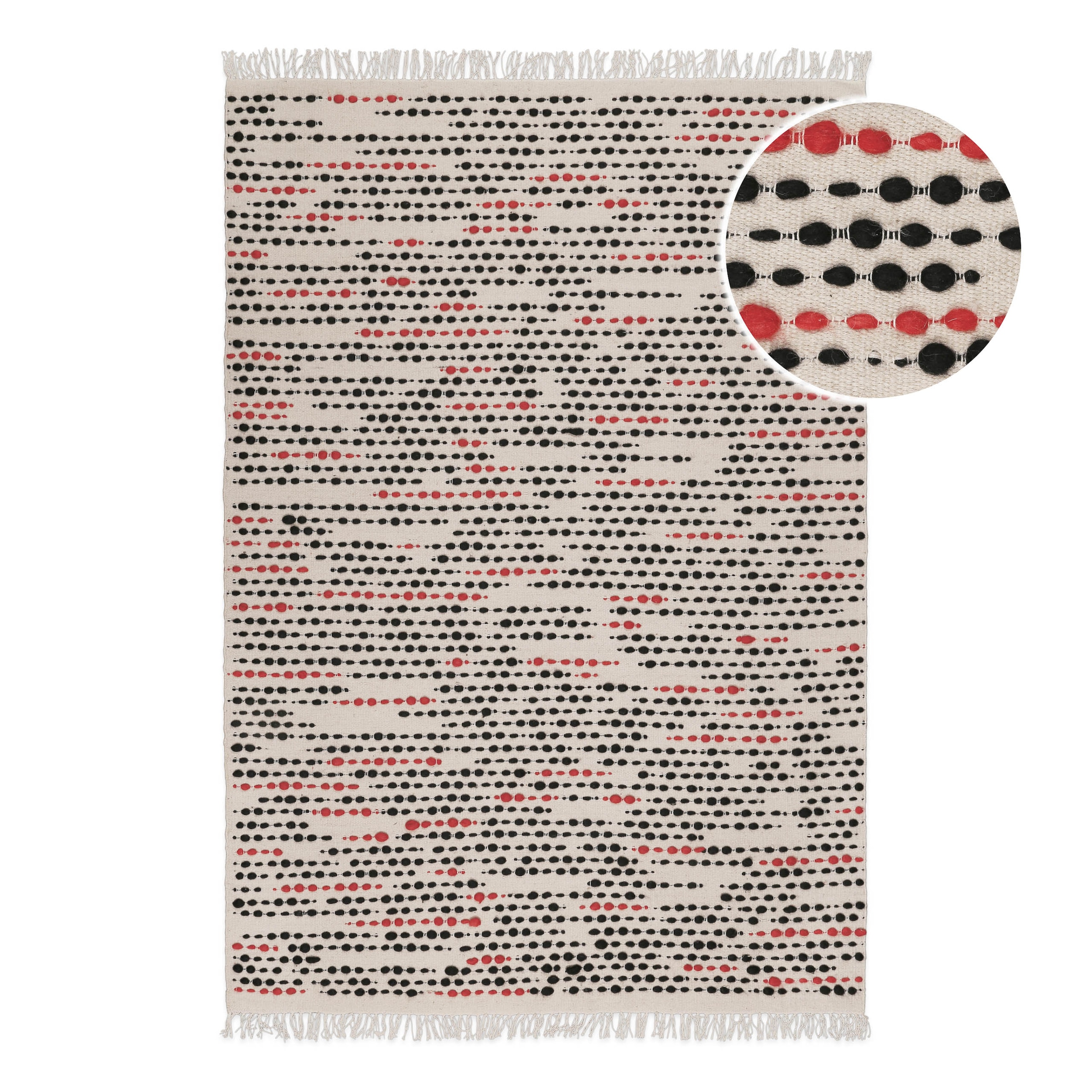 Wecon home Tapis »London Red« Rectangulaire 11 mm Höhe handgewebt, robust, strapazierfähig, skandinavisch, Naturfaser