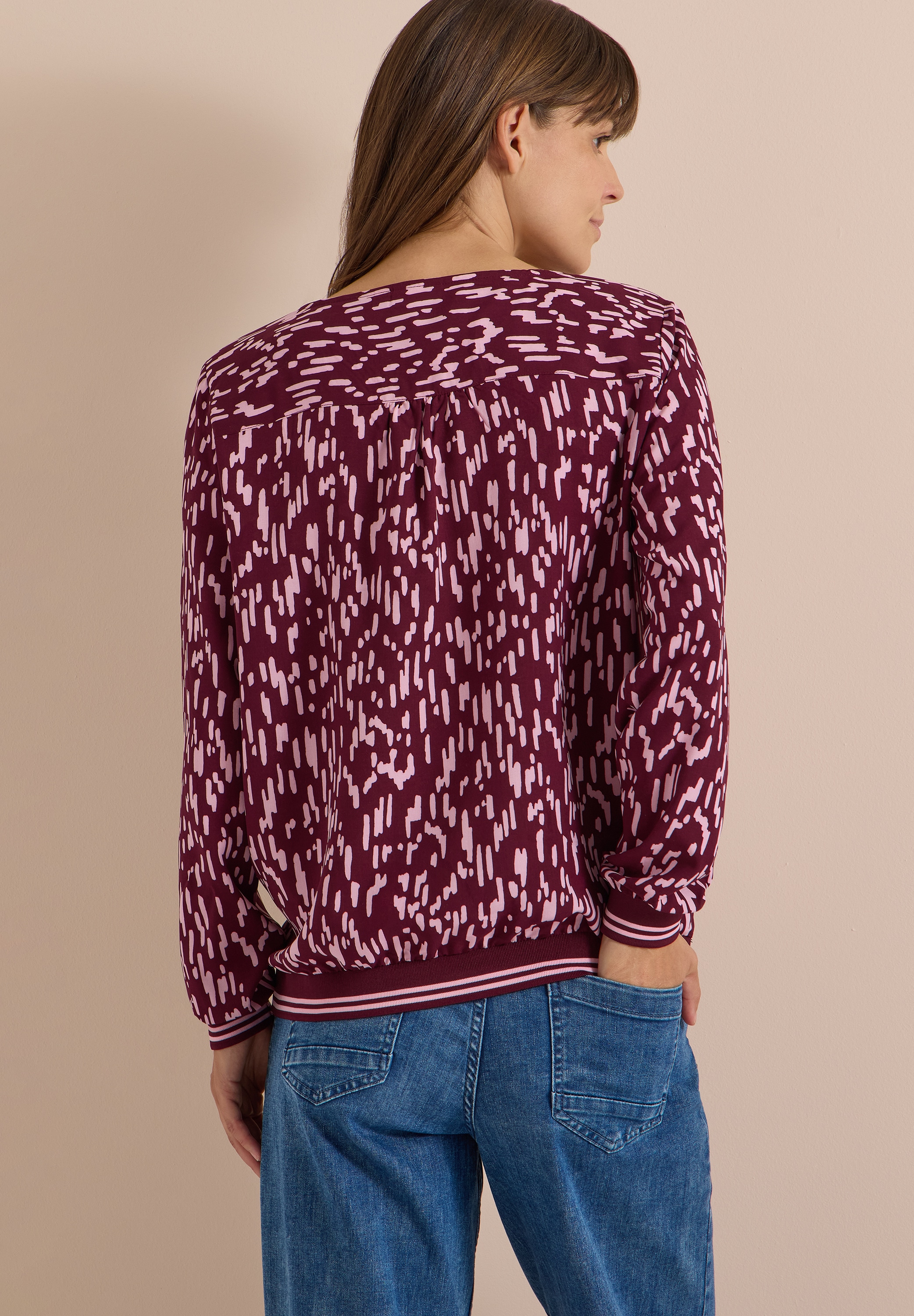 Cecil Shirtbluse mit Rundhals und Allover-Print