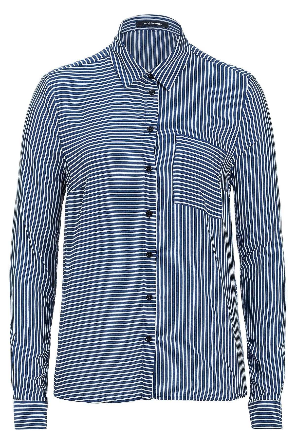 Streifenbluse, blau/weiss