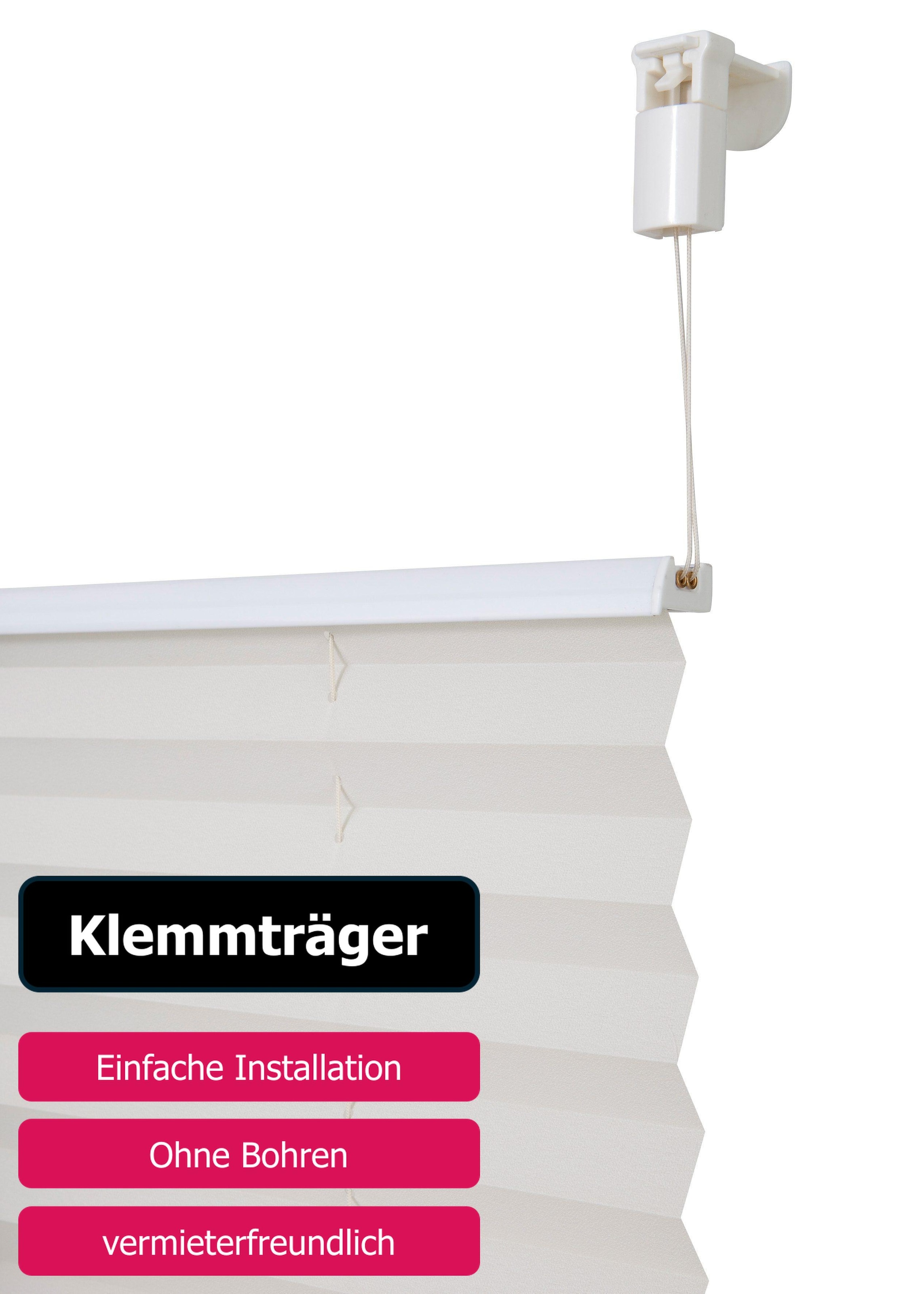 my home Plissee »LAHOLM«, Lichtschutz, ohne Bohren, verspannt, Fixmass, Klemmträger