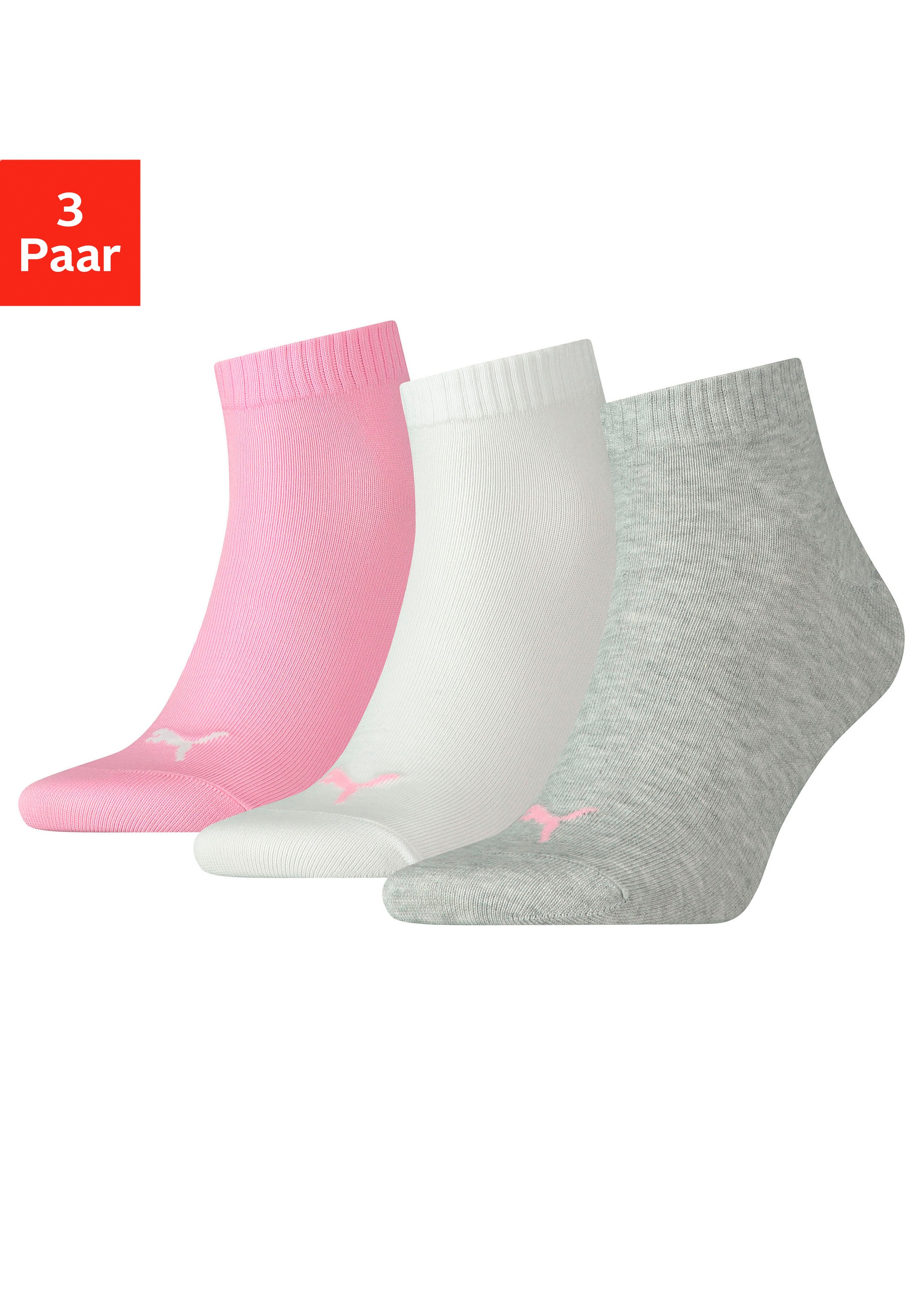 Image of PUMA Kurzsocken, (3 Paar), mit Rippbündchen bei Ackermann Versand Schweiz