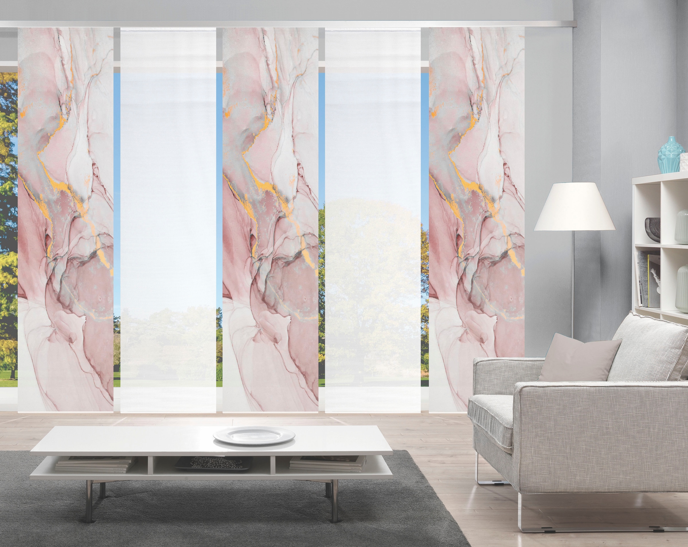 Vision S Schiebegardine »MARMOSA 5er SET«, (5 St.), Bambus-Optik, Digital bedruckt kaufen