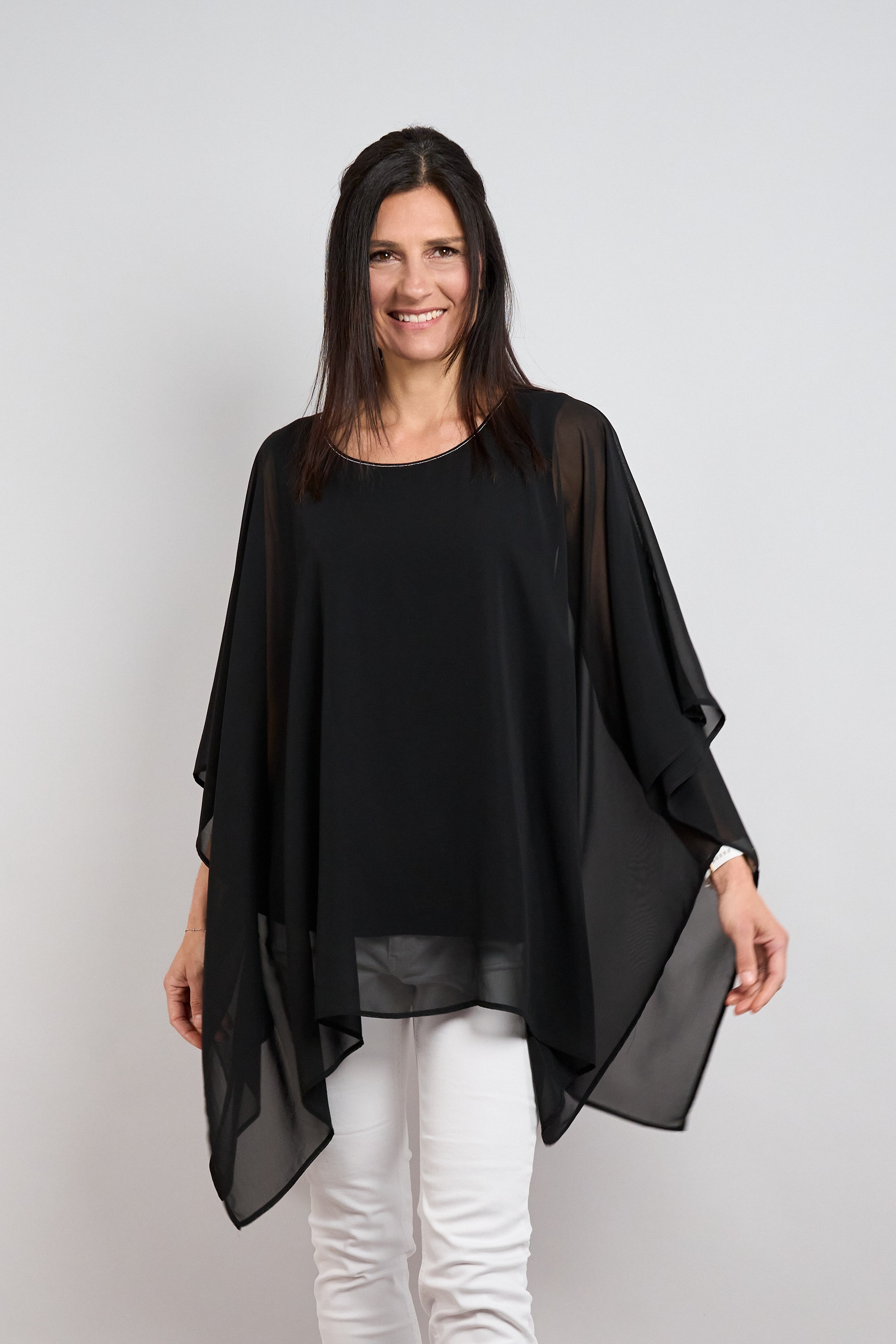 Image of Seidel Moden Blusenponcho Überschnittene Bluse im Poncho-Stil - MADE IN GERMANY