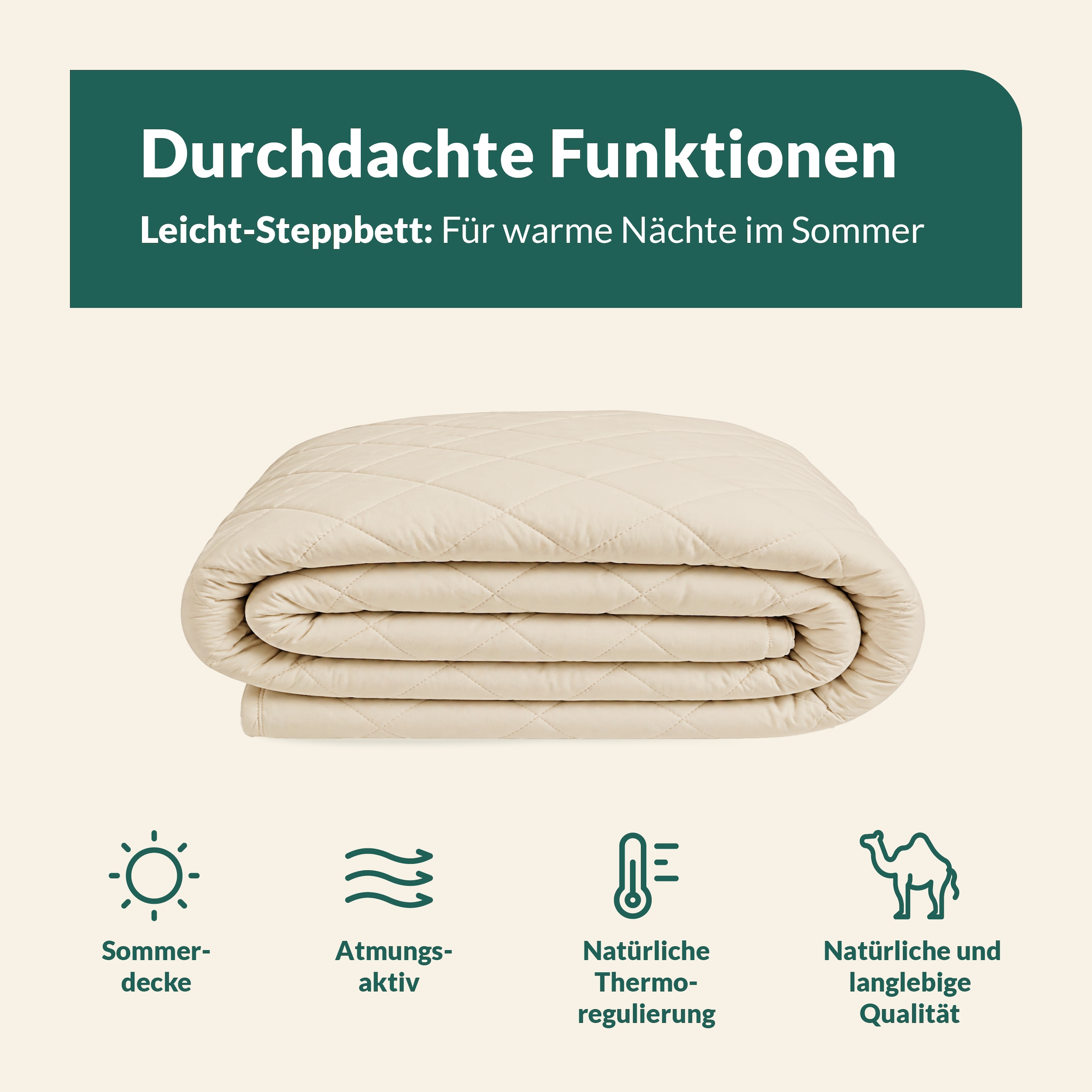 fan Couette en poils naturels »Gobi, Bettdecken für Sommer und Winter, temperaturausgleichend« léger Füllung poil de chameau Bezug Coton 1 cuis tlg. Garnissage en poil de chameau climatisant - Fabriqué en Allemagne
