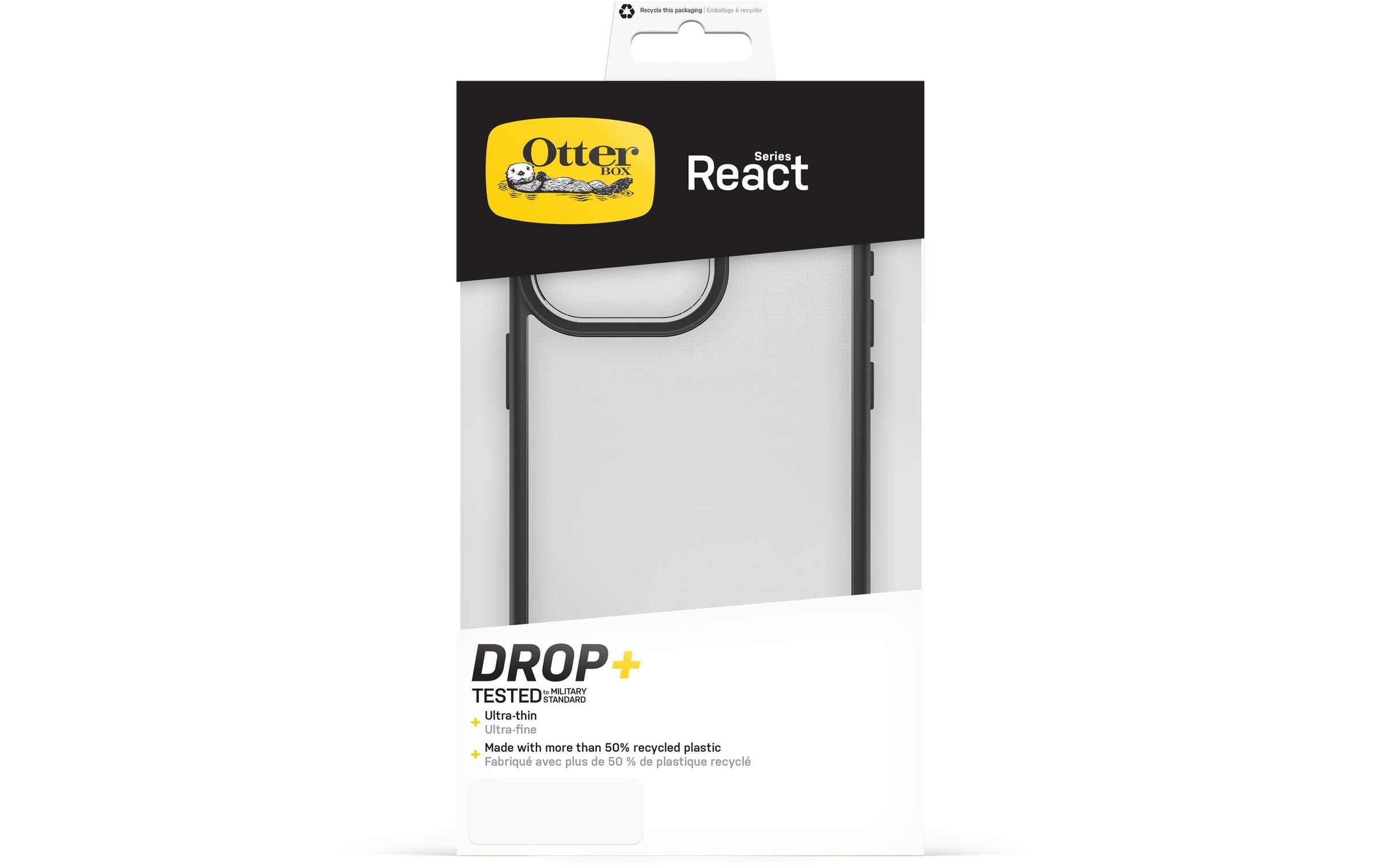 Otterbox Housse pour téléphone portable »React iPhone 15 Pro Max Schwarz/Transparent«