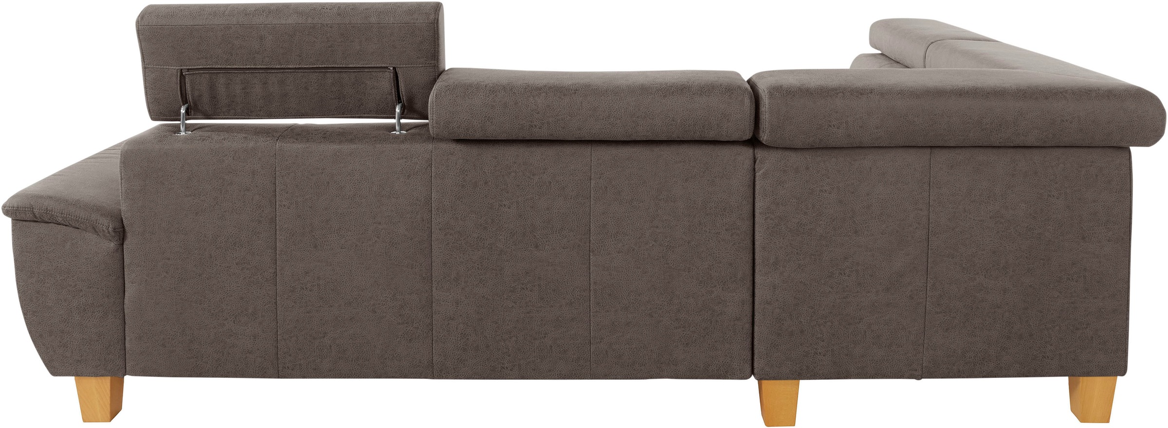 exxpo - sofa fashion Ecksofa »Enya, aufwendige Detailverarbeitung, hoher Sitzkomfort, bequem, L-Form«, mit Kopfteilverstellung, wahlweise Bettfunktion u. Bettkasten