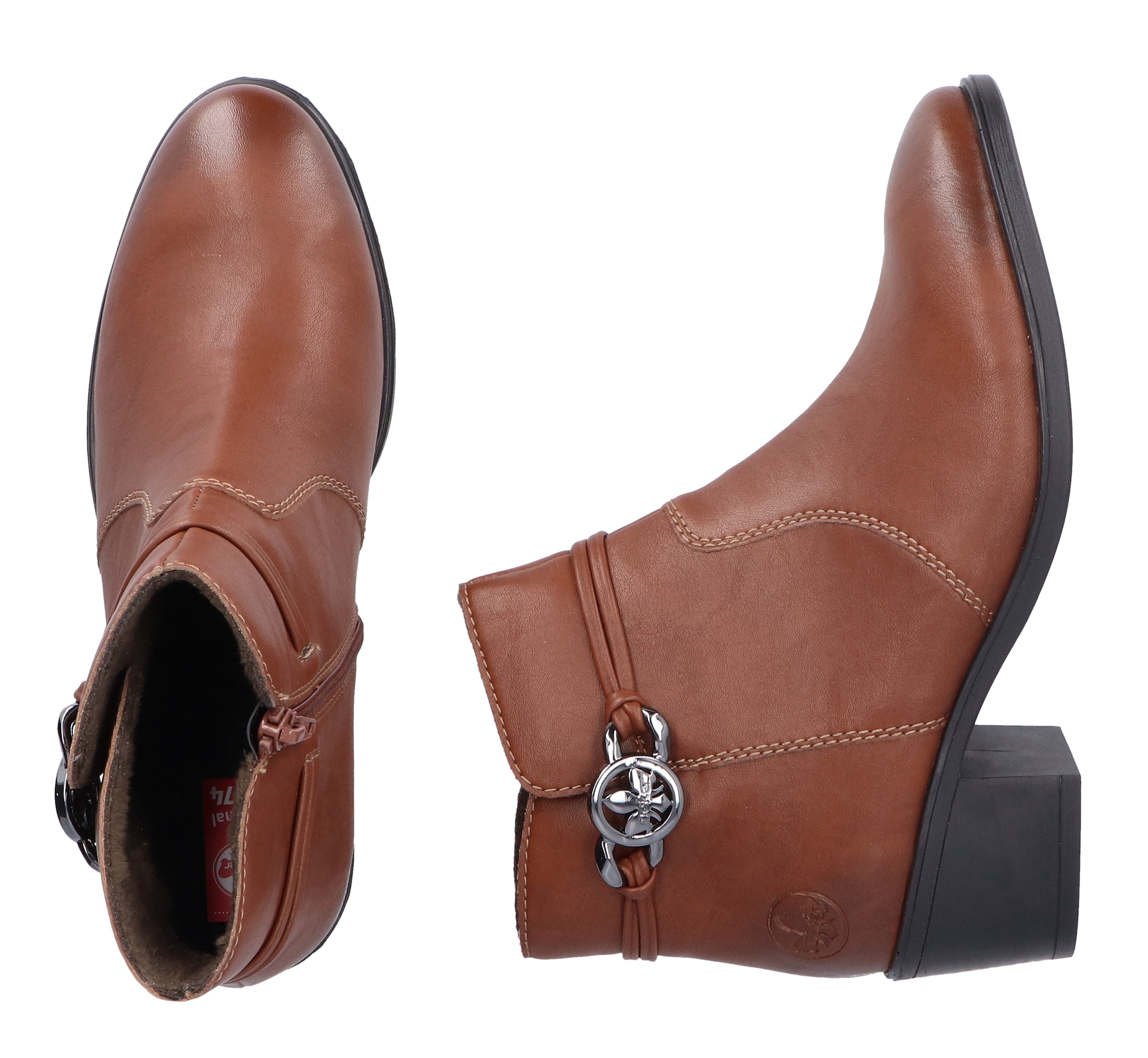 Rieker Stiefelette, Ankleboots, Klassik-Stiefelette, Blockabsatz, Innenreissverschluss