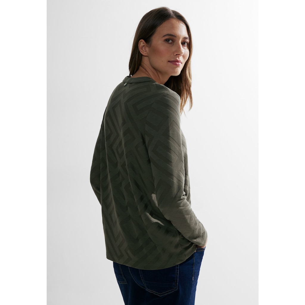 Cecil Langarmshirt »Solid Jacquard Tunic«, mit Strukturmuster