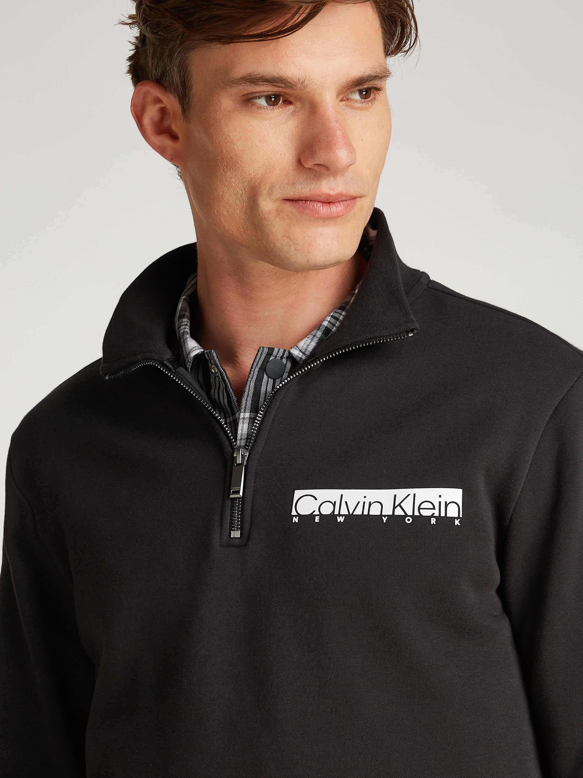 Calvin Klein Sweatshirt »NY CHEST BOX LOGO Q-ZIP«