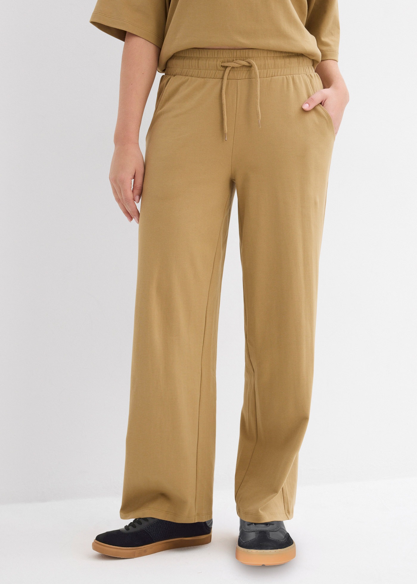 Image of bonprix Jerseyhose aus Baumwolle, lockere Passform, weites Bein, Casual Stil