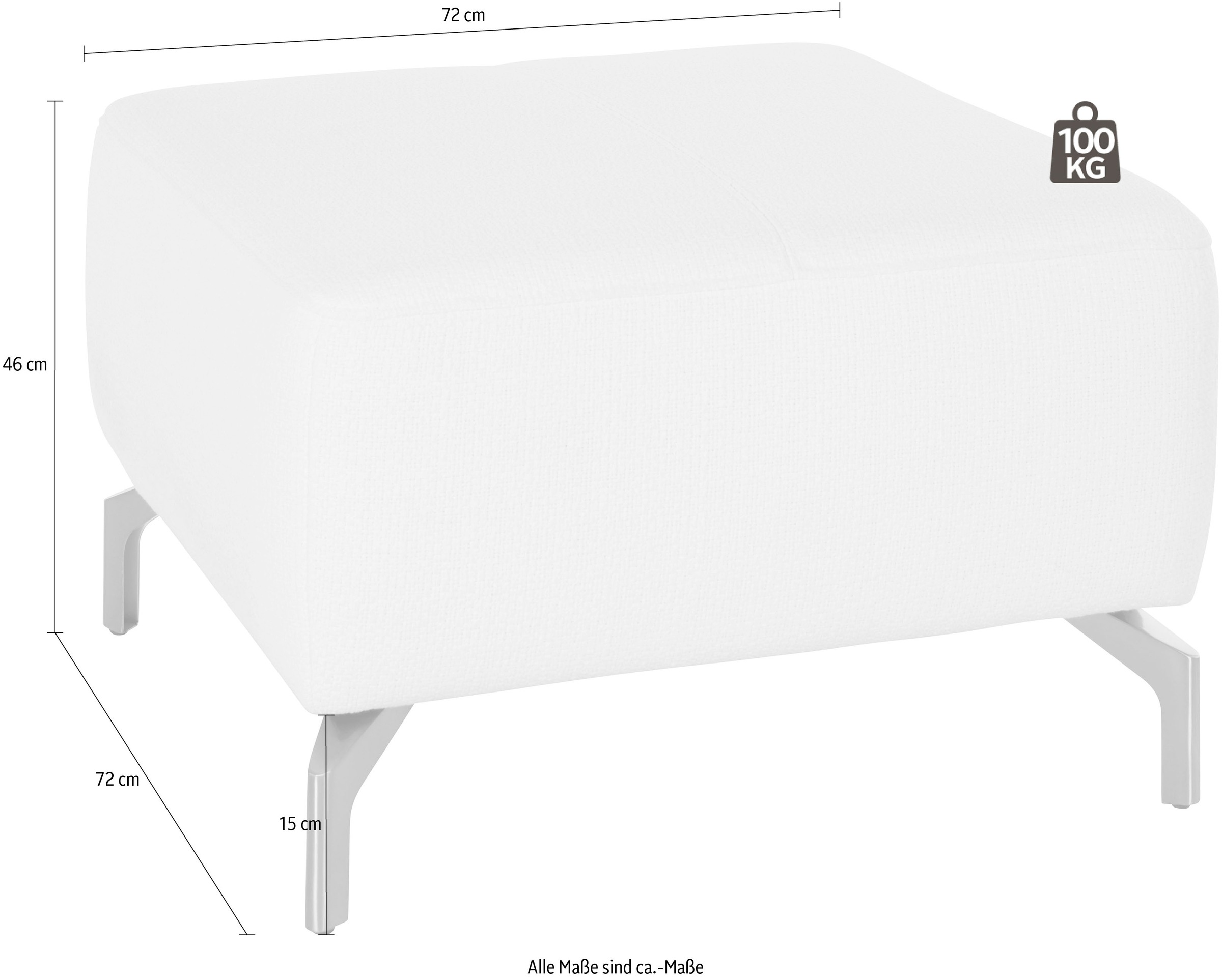 sit&more Tabouret »Gizeh« Fusshöhe 15 cm, wahlweise in 2 unterschiedlichen Fussfarben