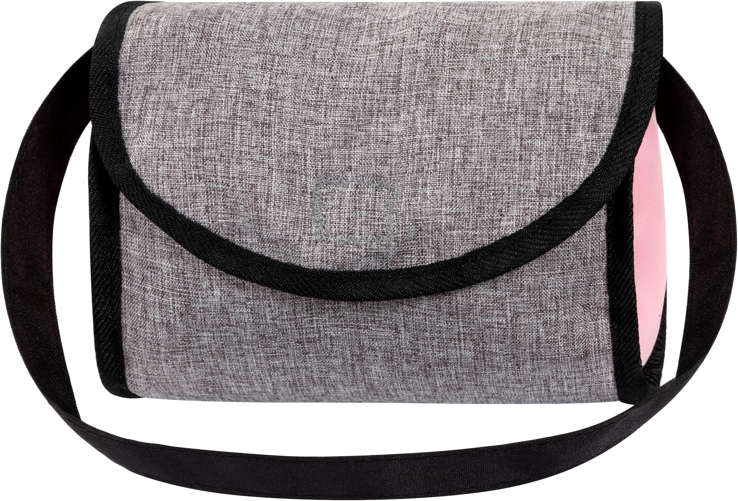 Bayer Puppen-Zwillingsbuggy »Twin Star, grau/rosa« mit Wickeltasche