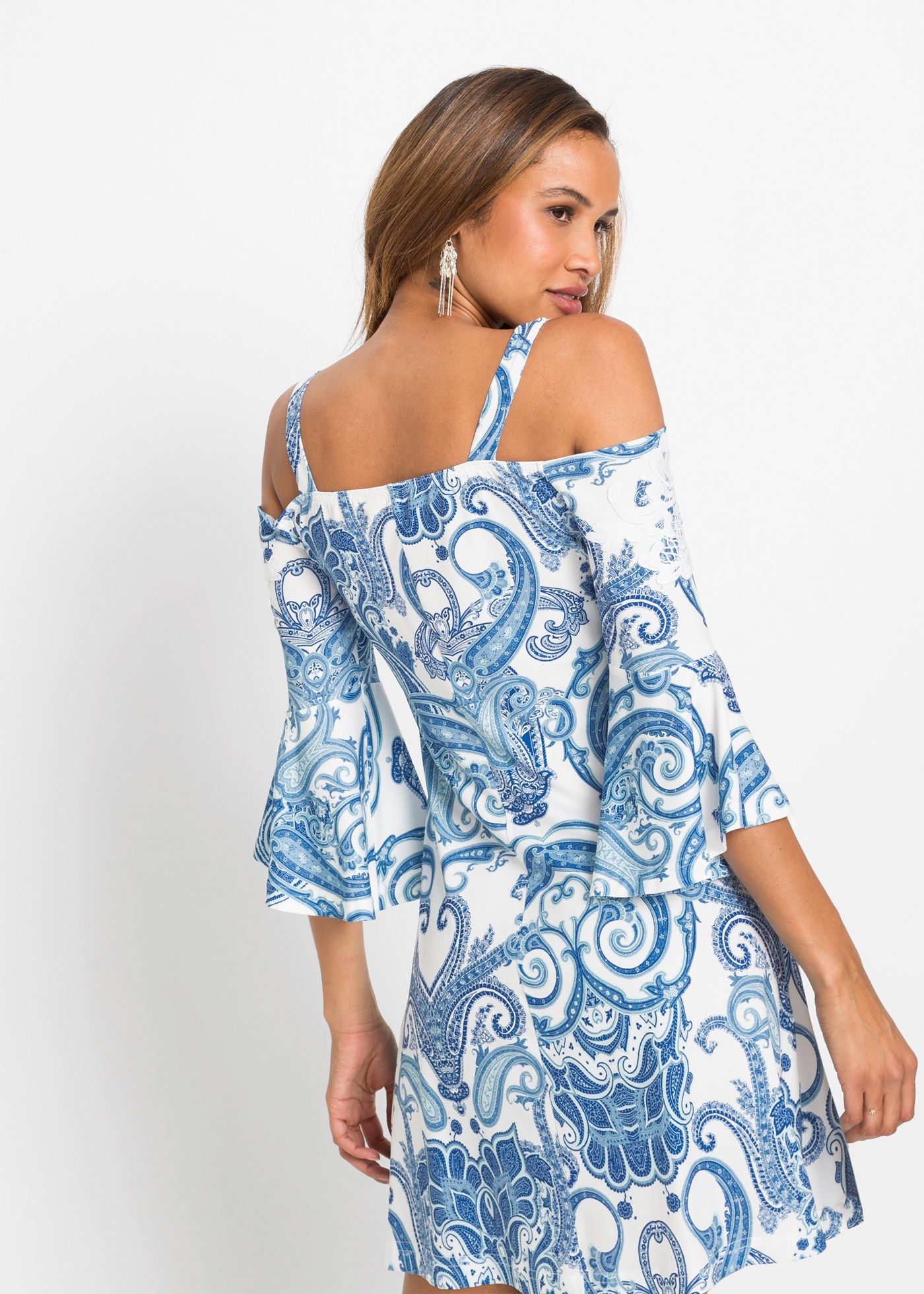 bonprix Robe off-shoulder für Partys, Off-Shoulder-Design, Halbarm, ausgestellte Passform