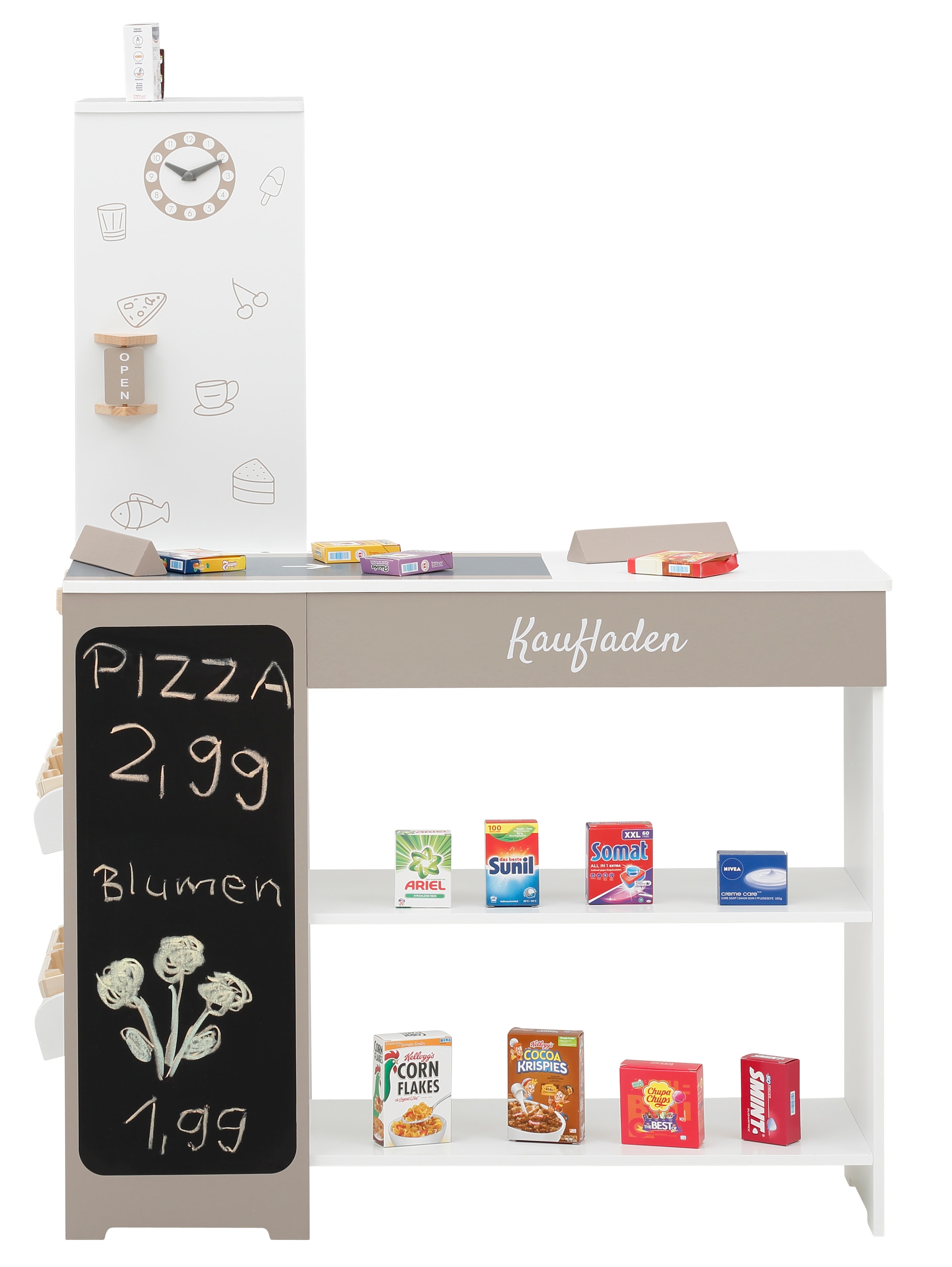 Tanner Kaufladen »Supermarkt aus Holz« inkl. Markenminiatur-Faltschachteln; FSC® - schützt Wald