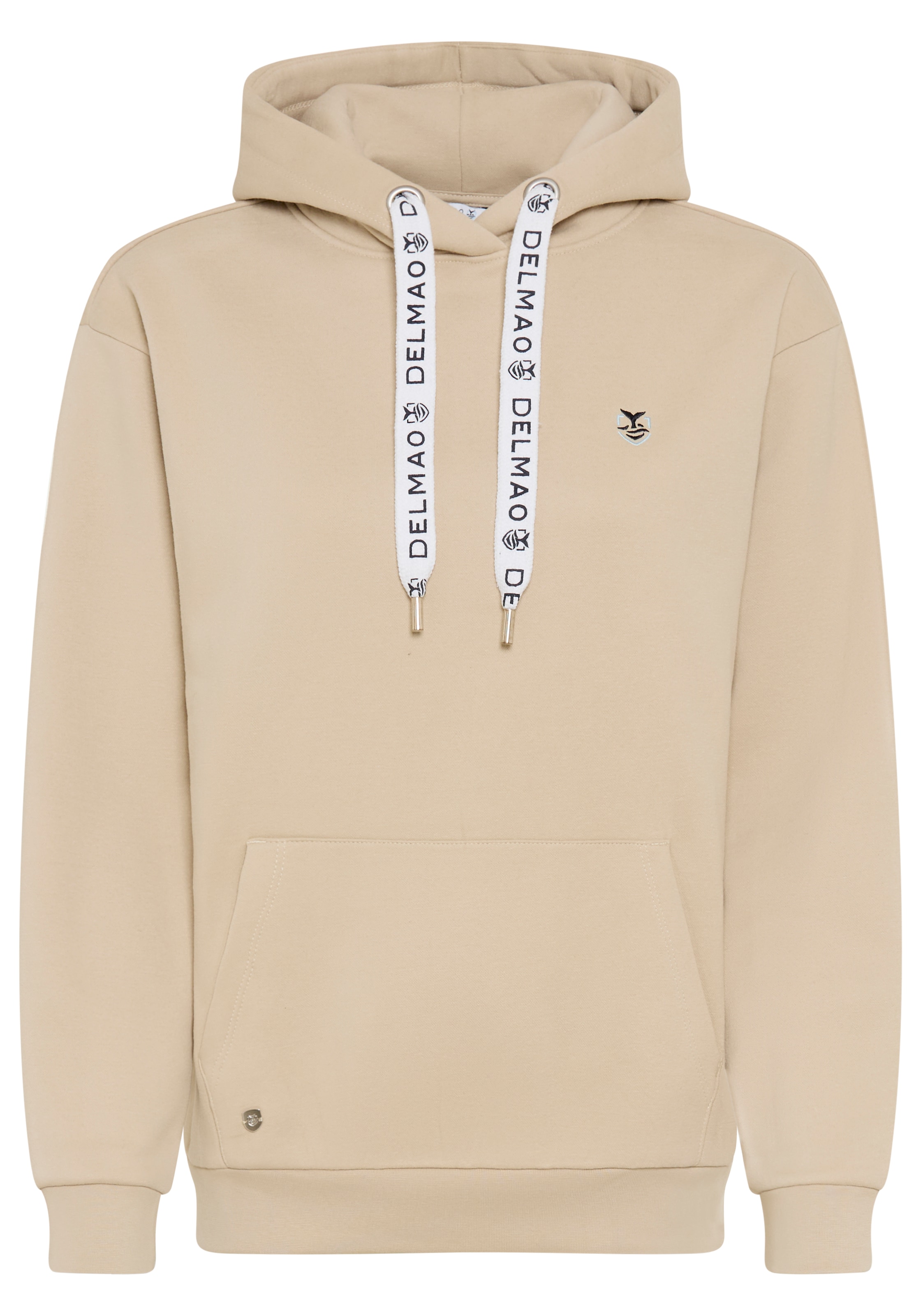 DELMAO Sweat à capuche »Hoody mit bedruckter Kordel«, 1 mélange de coton doux avec poche kangourou et cordon imprimé
