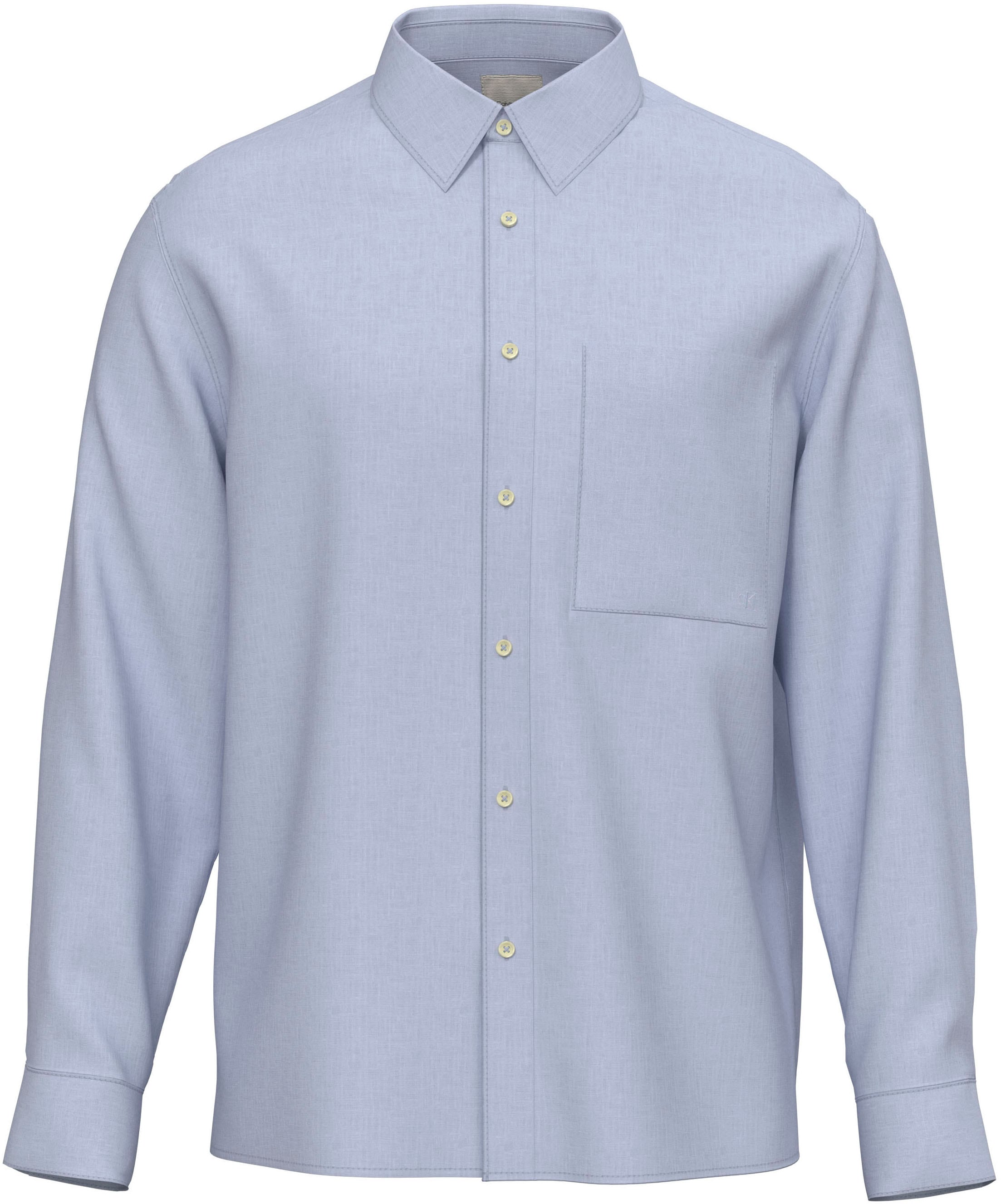 Calvin Klein »SOLID LINEN CLASSIC« col Kent, coupe régulière, mélange lin-viscose