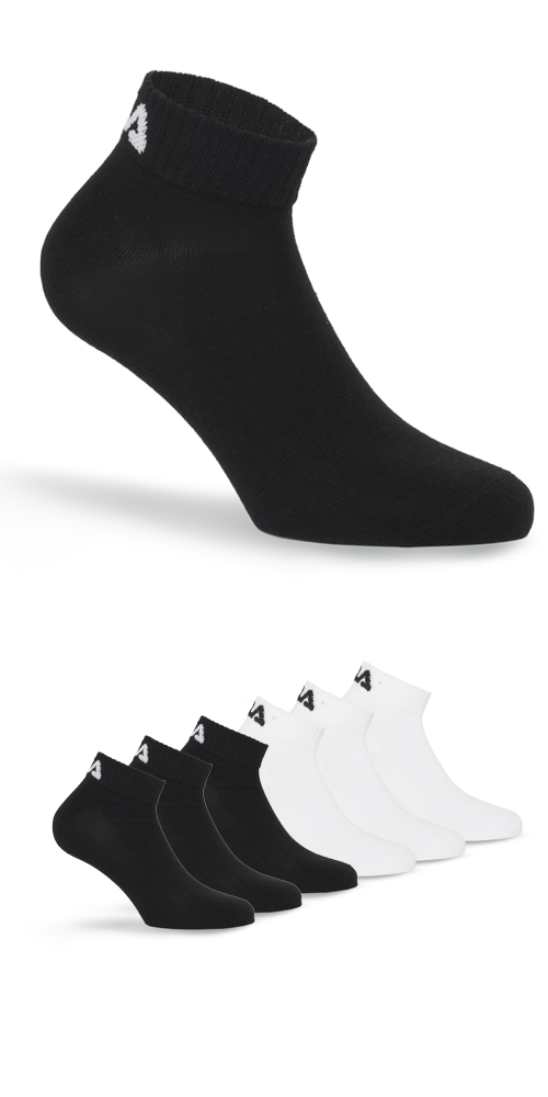 Fila Kurzsocken, (6er Pack), Baumwollmischung, Rippenbündchen, flache Zehennaht