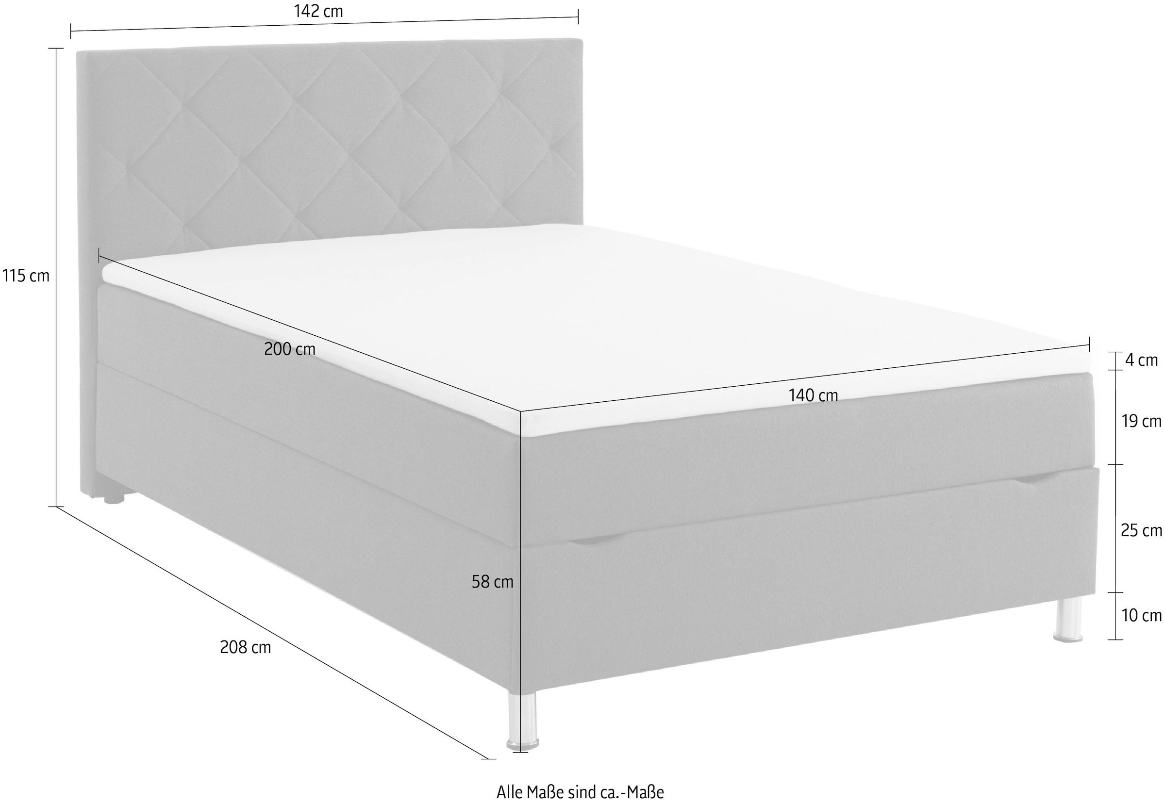 meise.möbel Boxbett »Leo«, inkl. Bettkasten und Topper