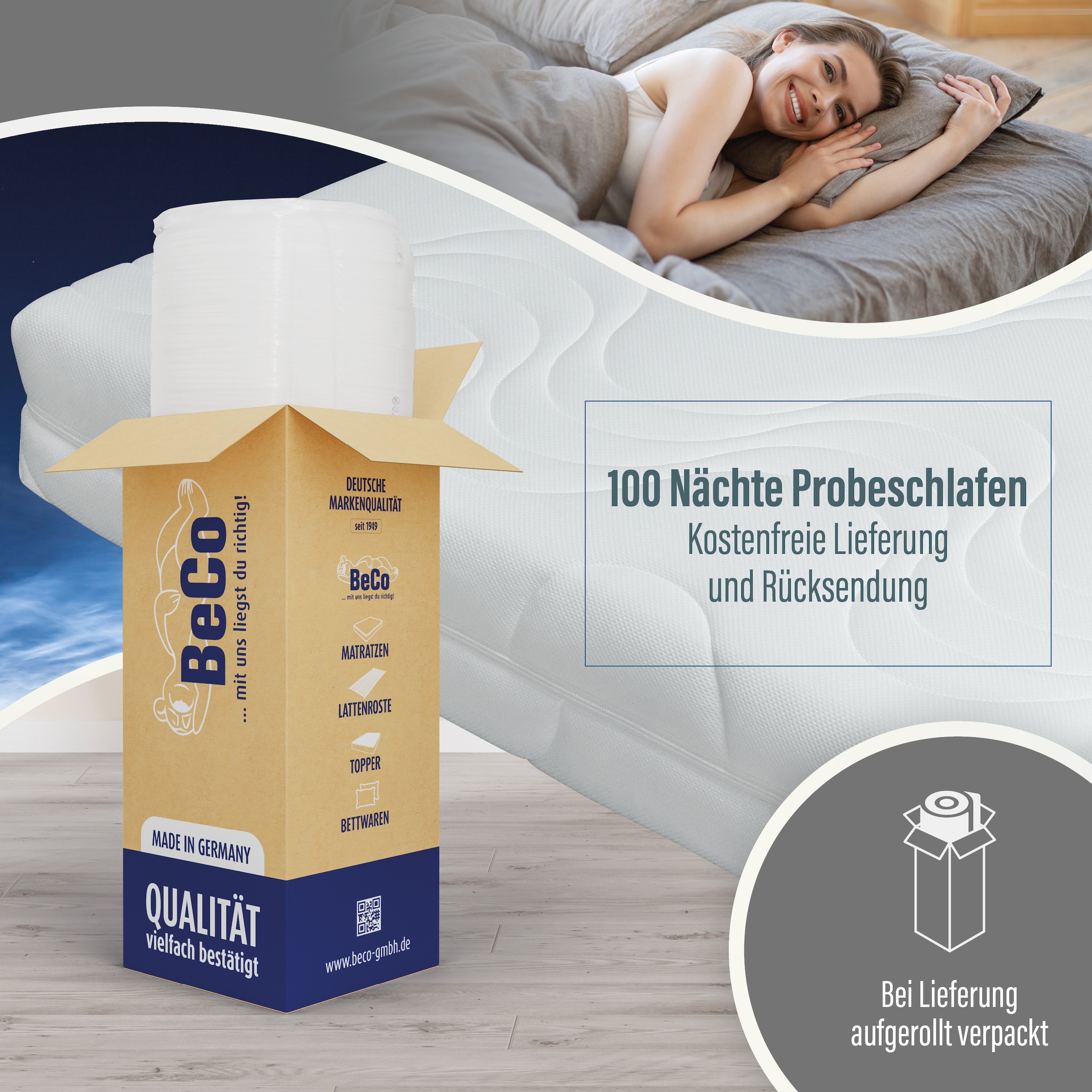 Beco Komfortschaummatratze »Marissa, 7 Zonen Matratze 90x200, 140x200 cm & weitere Grössen« 18 cm hoch Raumgewicht: 30 kg/m³ 1 Stk. tlg. ergonomischer Schlaf , getestet in 90x200, H3, Ausgabe 10/2025