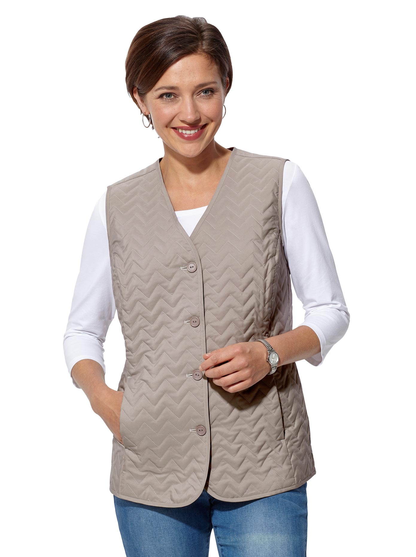 Weste mit Zick-Zack-Steppmuster