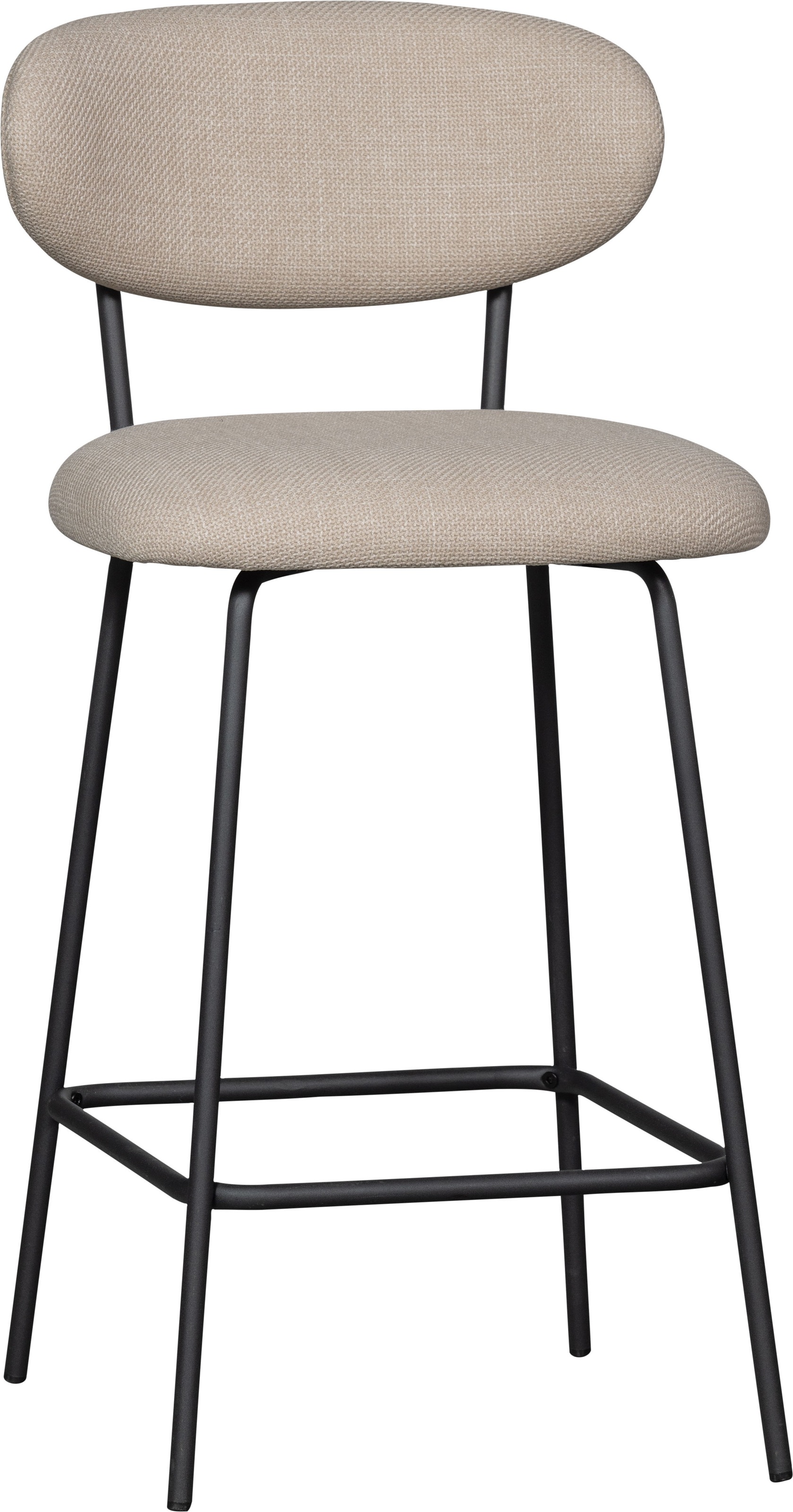 WOOOD Tabouret de bar »Kjeld mit Base-Gewebtem Bezug und Metallgestell B 46 x T 52 x H 93 cm« 2 cuis tlg. revêtement tissé avec effet mélangé 3D, capacité de charge 120 kg, facile d’entretien