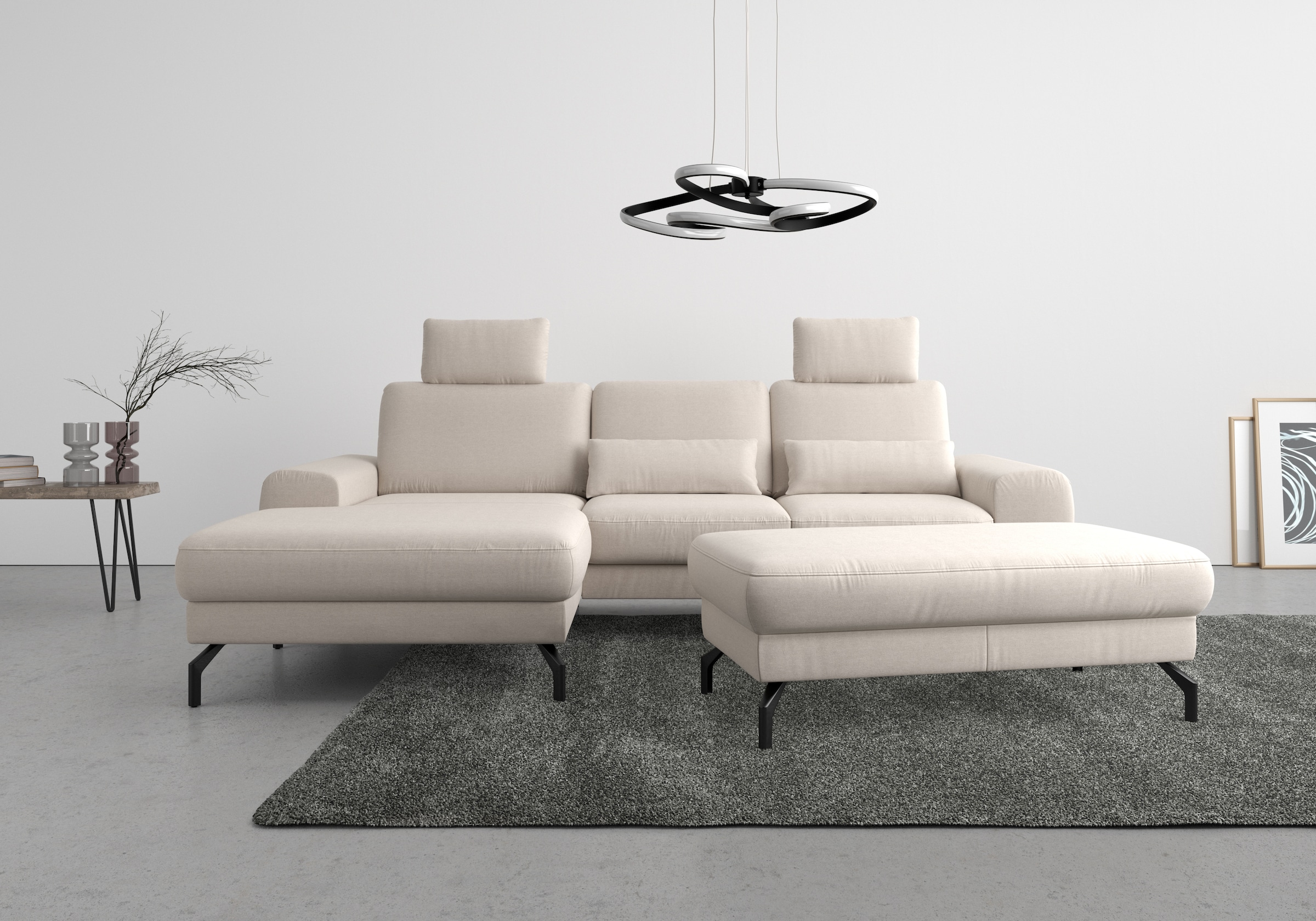 sit&more Ecksofa »Cinturo L-Form« inklusive Sitztiefenverstellung und Federkern, Sitzhöhe 48 cm