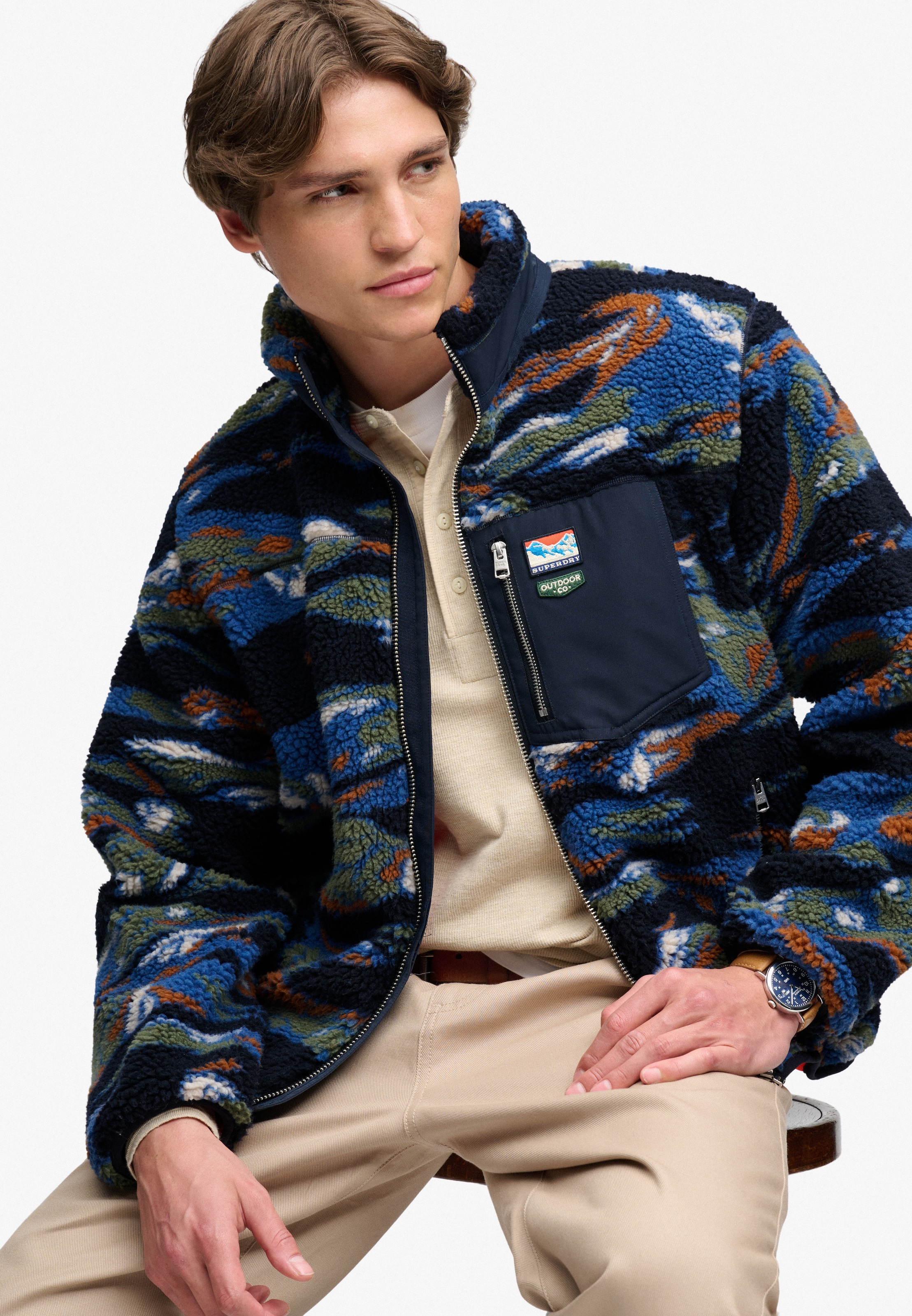 Superdry Veste sweat »TERRAIN FLEECE ZIP THRU« fibre synthétique, coupe décontractée