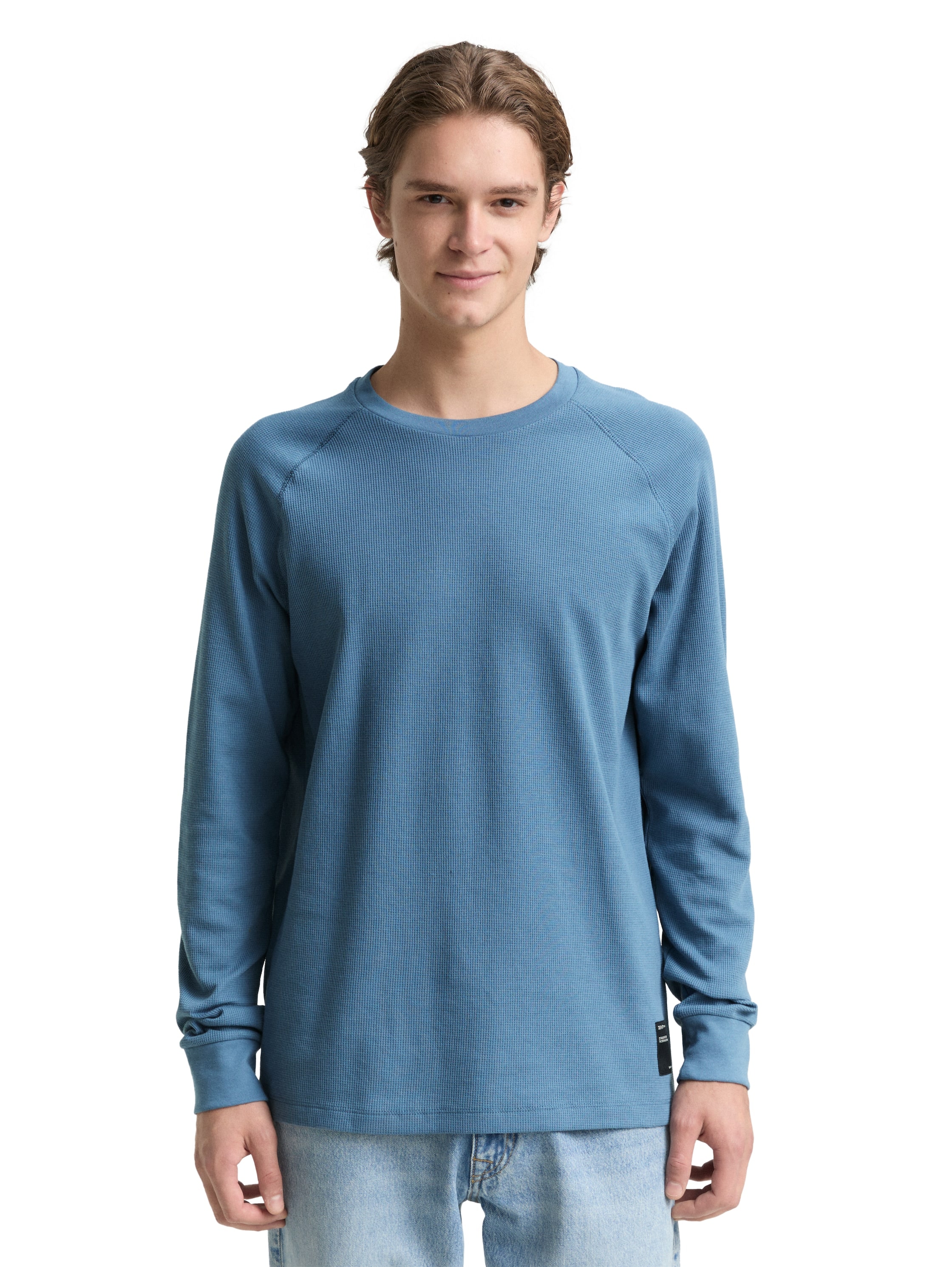 Image of TOM TAILOR Denim Rundhalsshirt mit Logo Stickerei