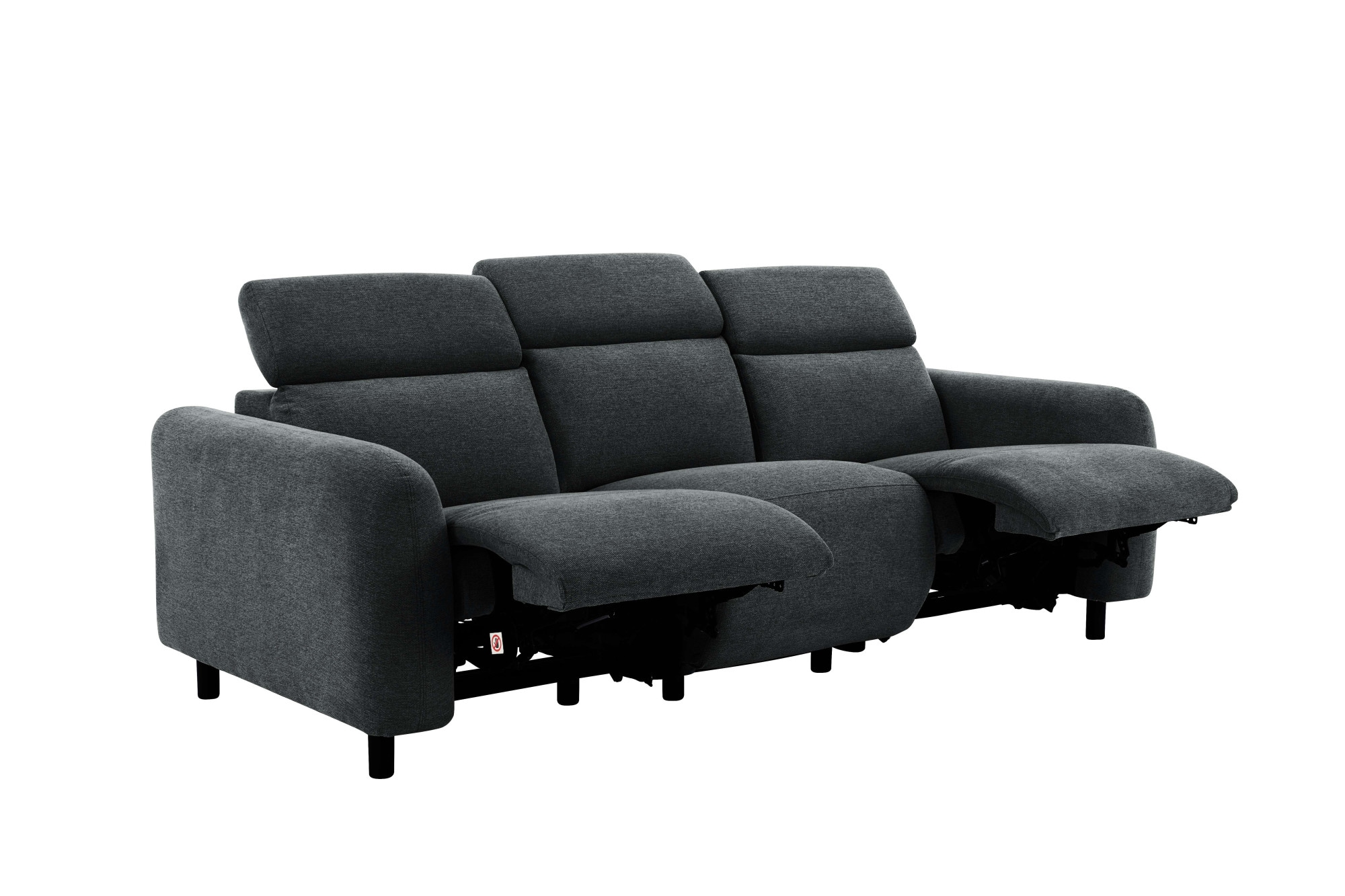 Home affaire 3-places »SKAANE Struktur-Sofa, 229 cm, manuelle-u. elektrische Relaxfunktion« Relax-Funktion in 2 Sitzen, Kopfteilverstellung, Federkernpolsterung