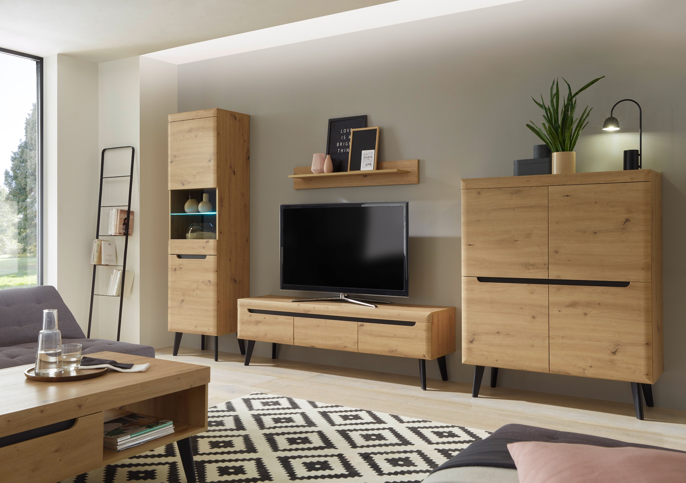 INOSIGN Lowboard »Torge, TV-Unterschrank, TV-Kommode, Fernsehschrank, TV-Board«, (1 St.), abgeschrägte Füsse, drei Farben, Scandi Design, 160 cm breit