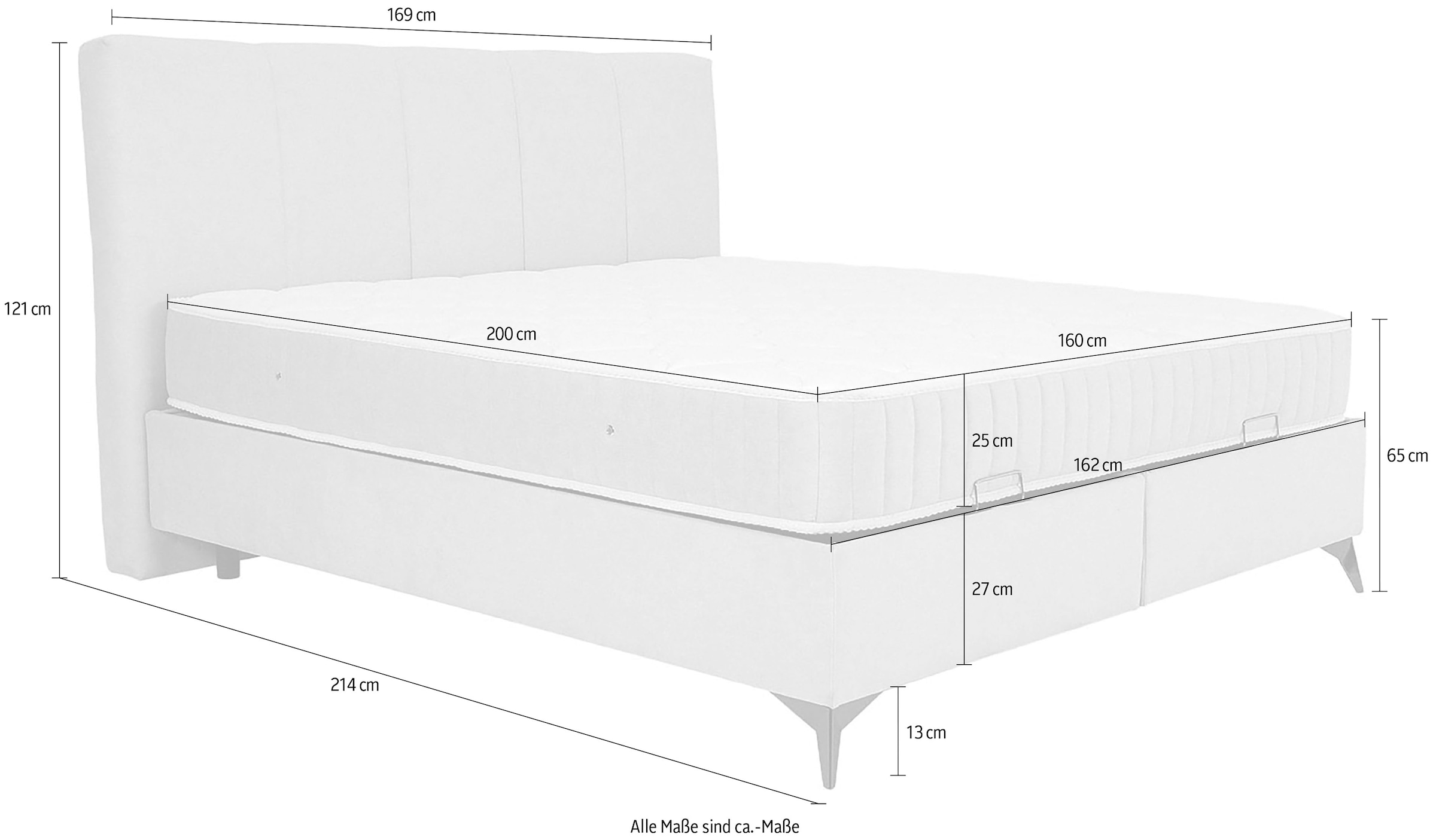 Home affaire Boxbett »Sorelle inkl. Bettkasten und Topper« erhältlich in den Breiten 160, 180 & 200 cm