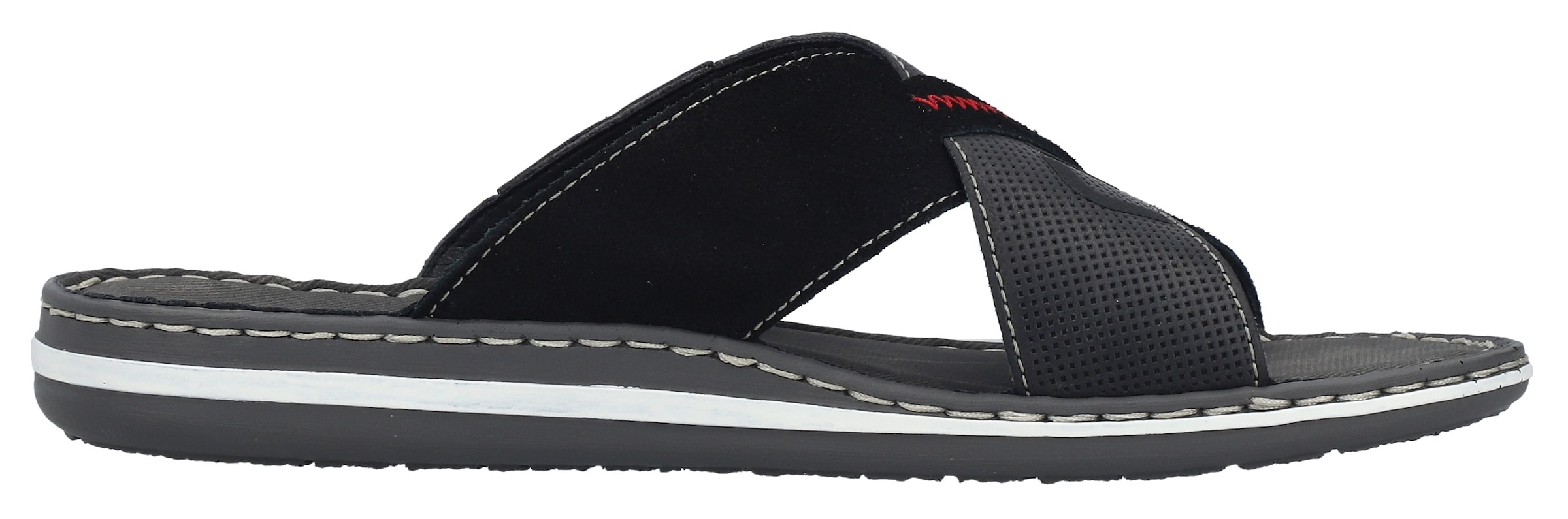 Rieker Pantolette  chaussure d'été, mule, poolslides, avec surpiqûres contrastées