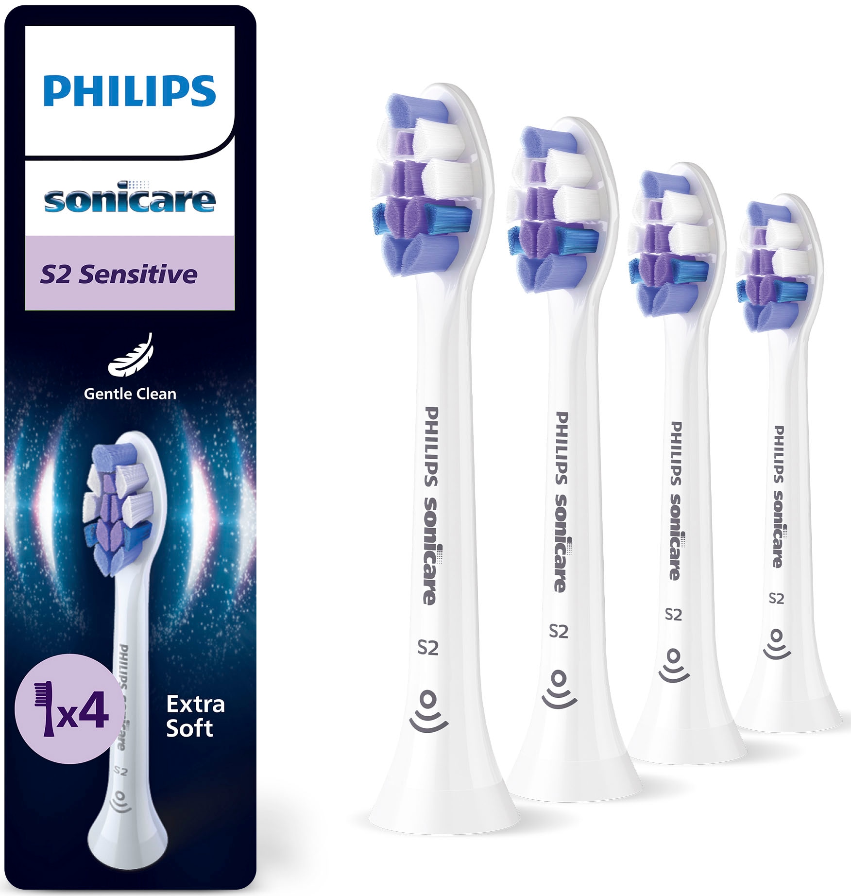 Philips Sonicare Aufsteckbürsten »S Sensitive« für empfindliche Zähne und Zahnfleisch, für jedes Sonicare Handstück