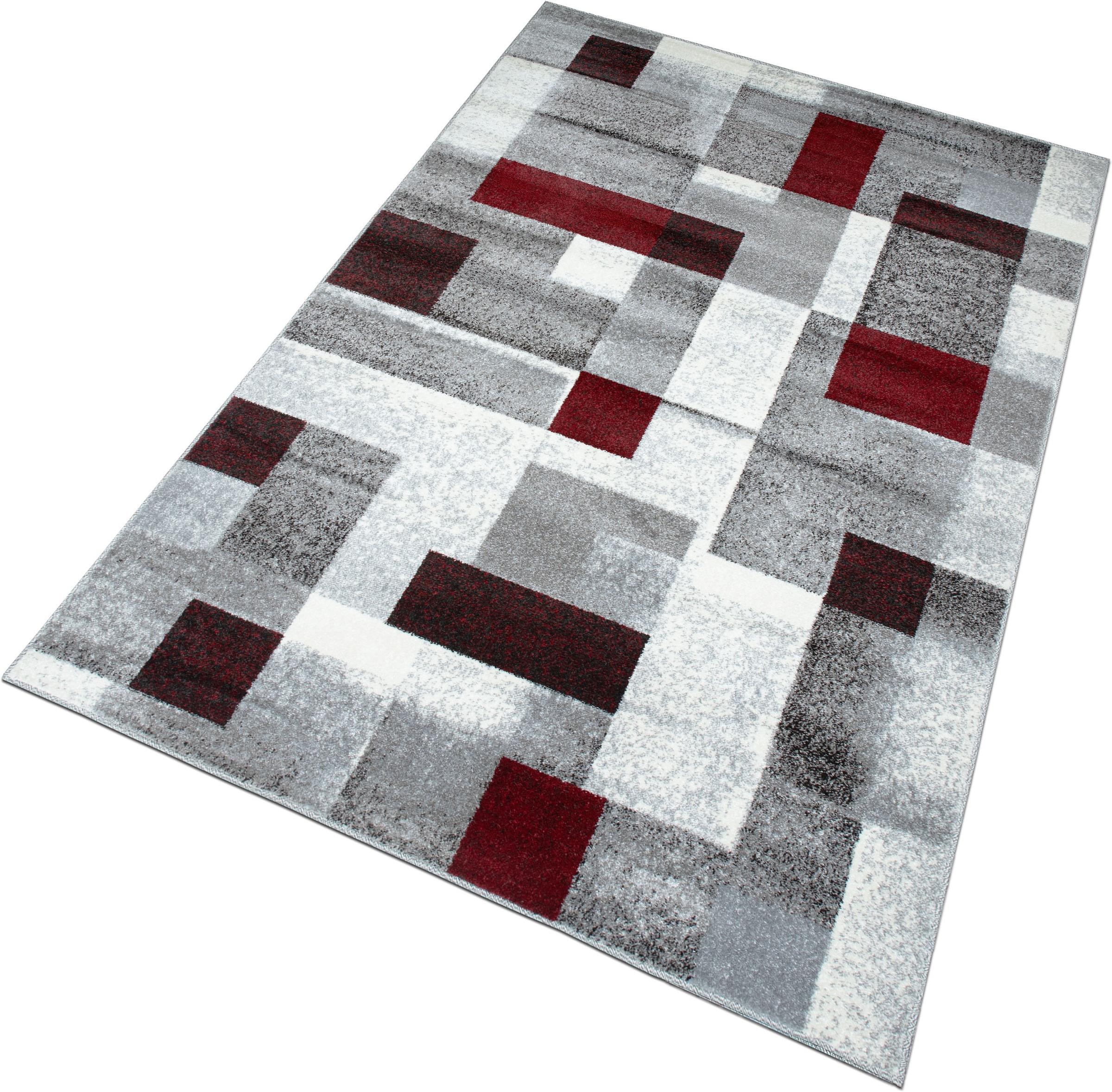 GOODproduct Tapis »Corine« Rectangulaire 9 mm Höhe Avec poil particulièrement doux, poil ras, design moderne à carreaux,