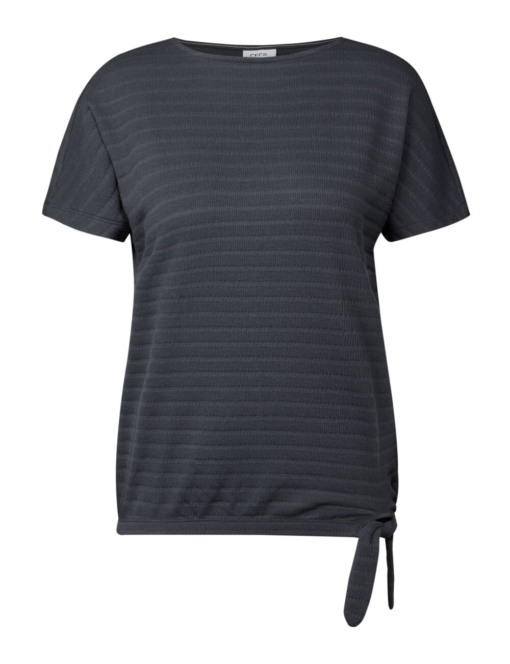 Cecil T-Shirt, in Smok-Optik und mit Knoten-Detail
