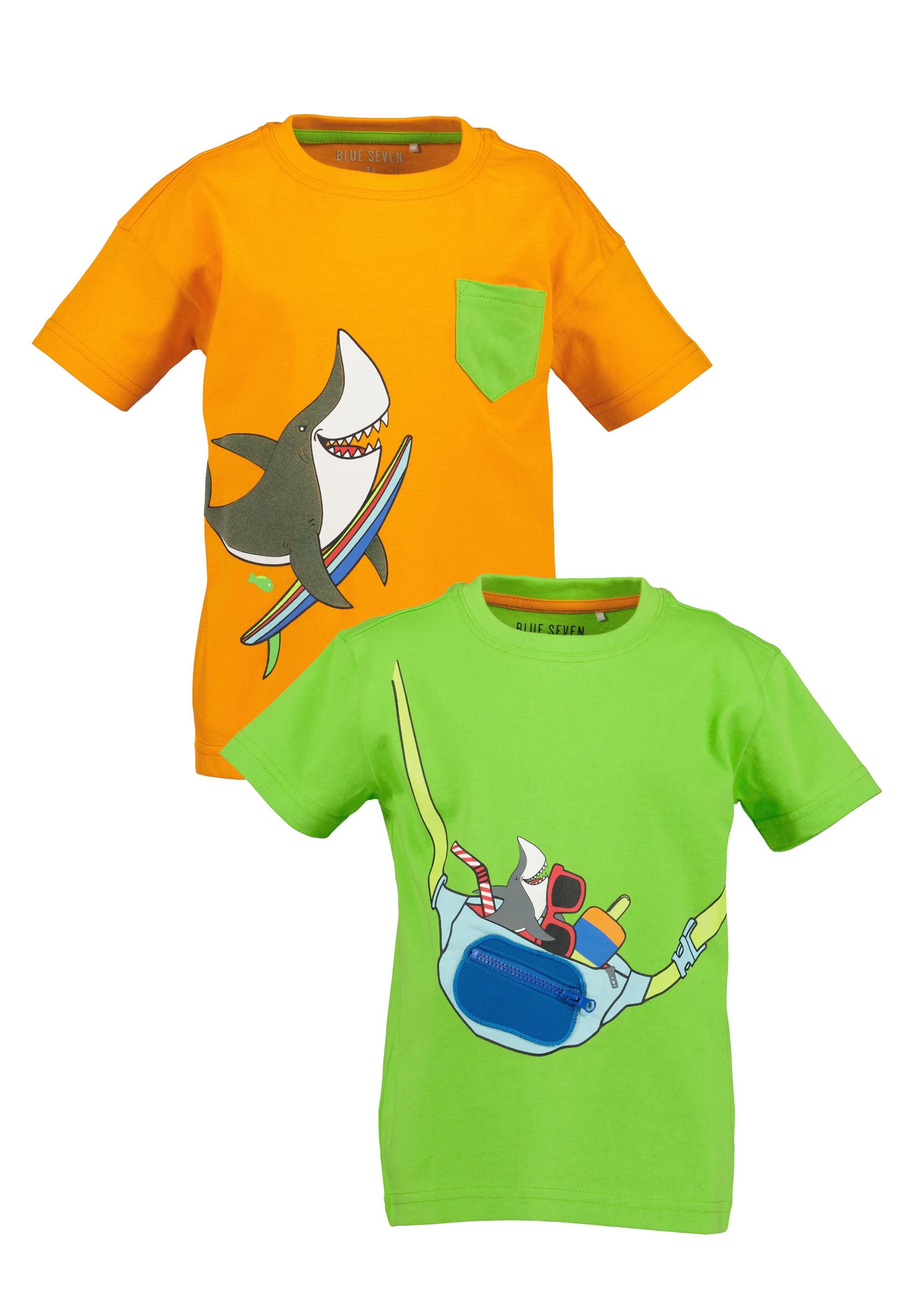 Blue Seven Kurzarmshirt, (Packung, 2 tlg.), mit coolen maritimen Motiven