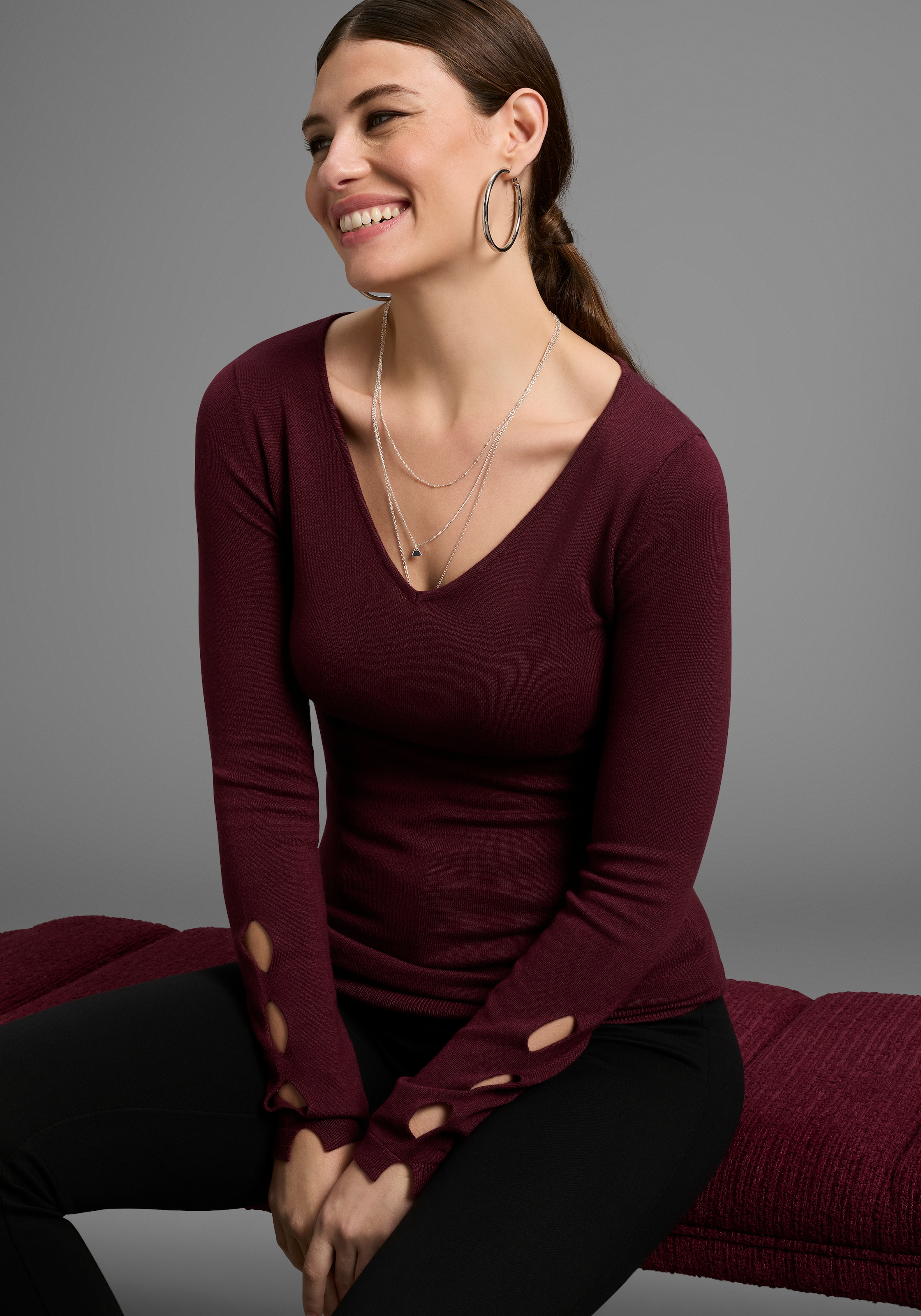 Image of Bruno Banani Strickpullover mit besonderem Ärmel-Detail