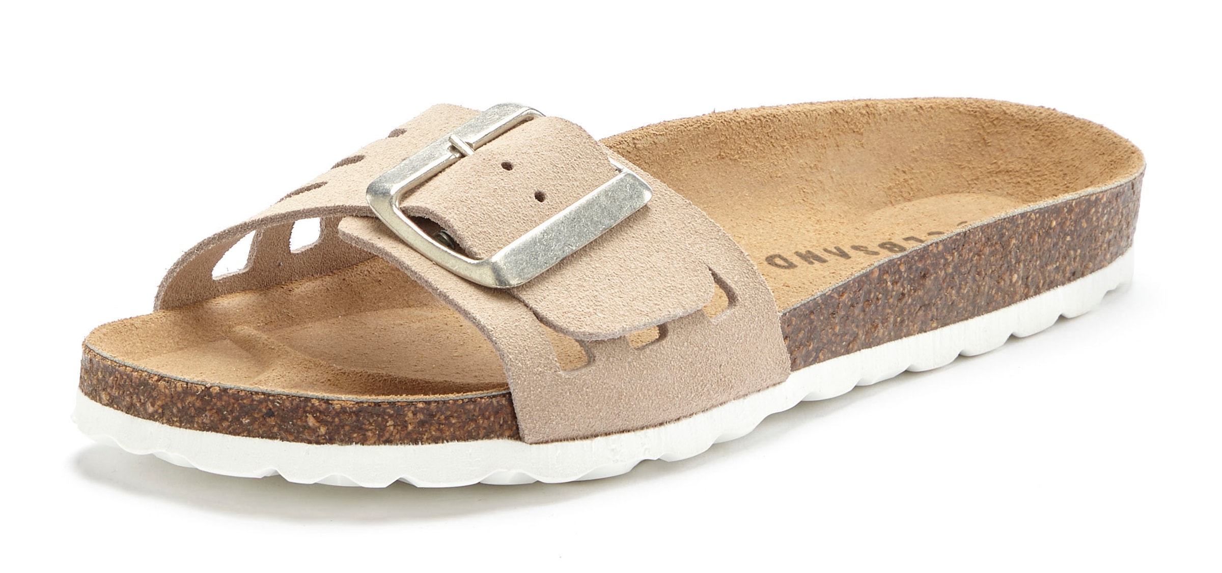 Elbsand Pantolette »Sandale«, Mule, offener Schuh aus Leder mit weichem Komfortkorkfussbett