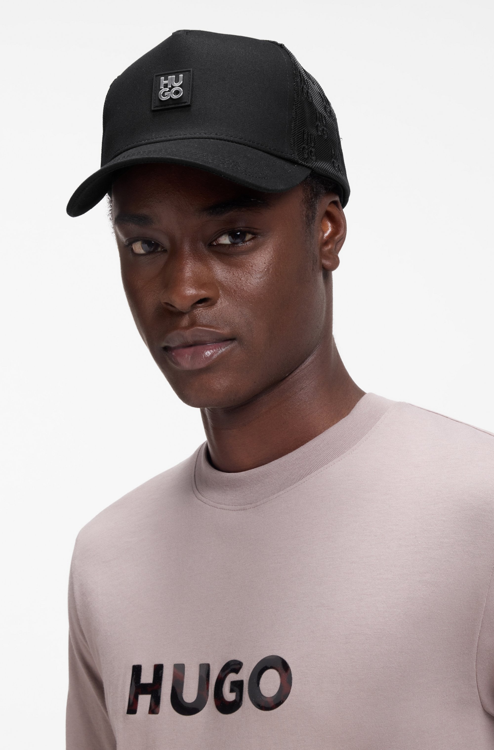 HUGO Baseball Cap »Marsel Trucker SL« mit Allover-Logostickerei