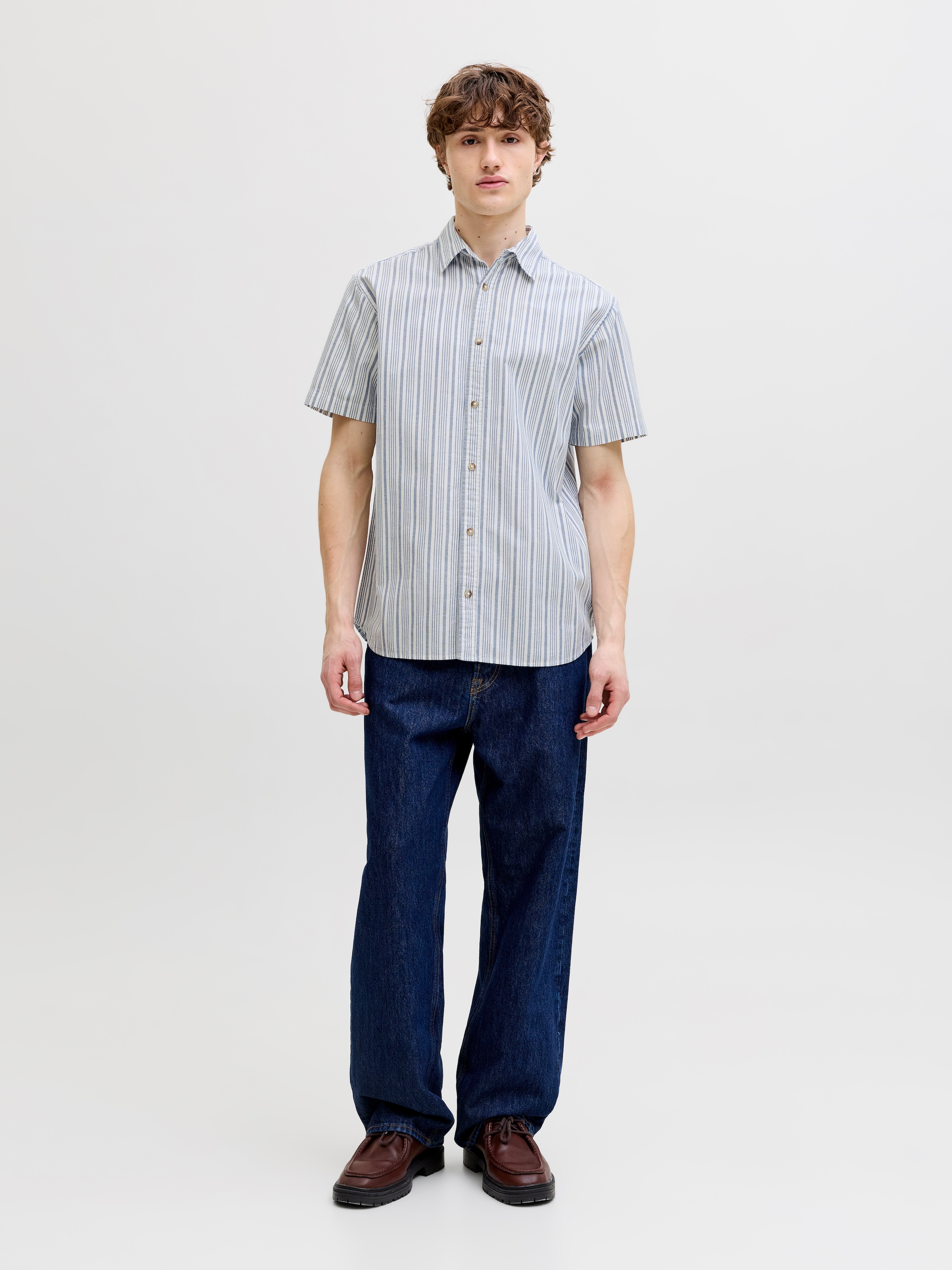 Jack & Jones Chemise à manches courtes »JJCHAD OXFORD STRIPE SHIRT SS«