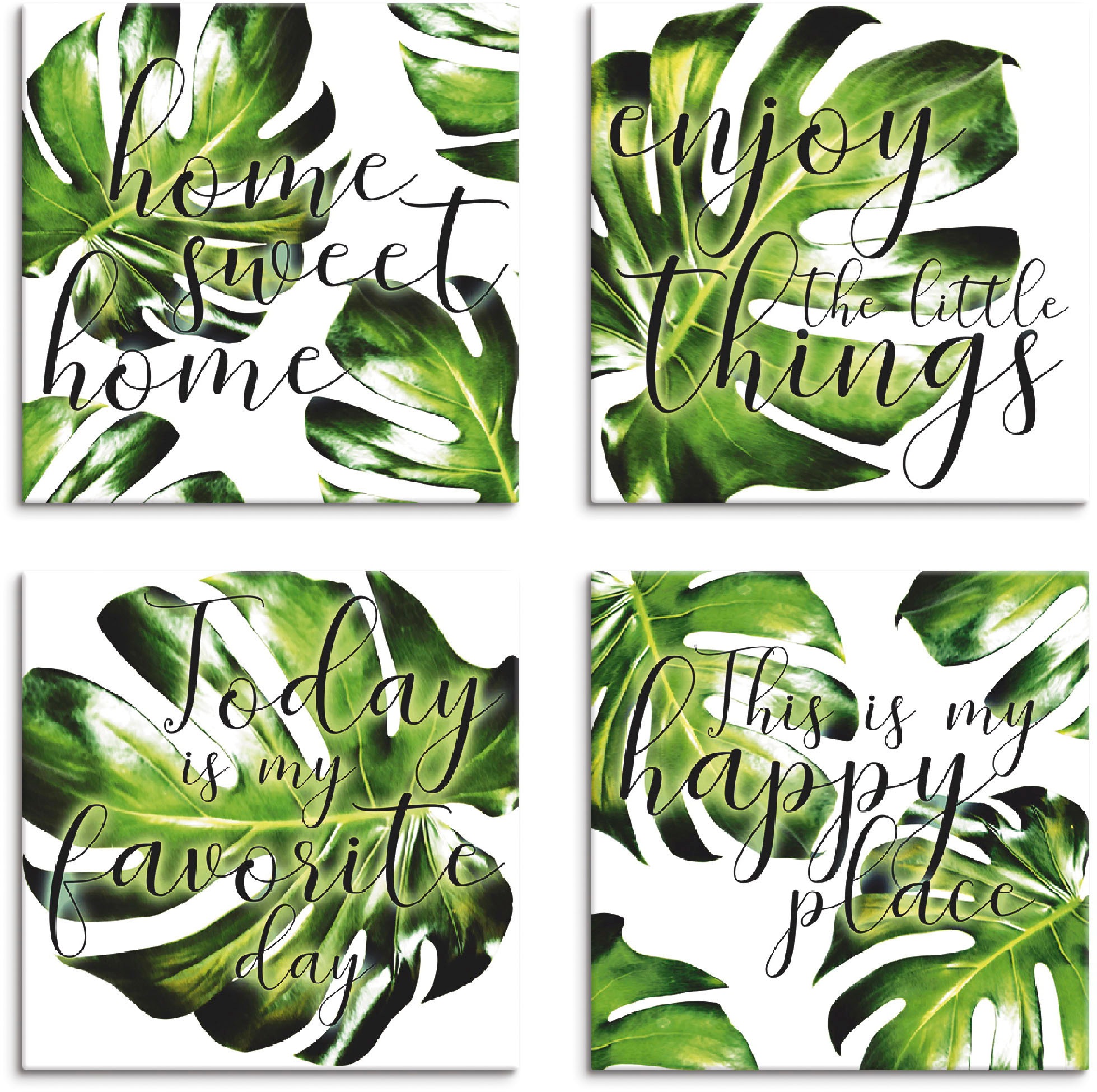 Image of Artland Leinwandbild »Trautes Heim Glück allein«, Sprüche & Texte, (4 St.) bei Ackermann Versand Schweiz