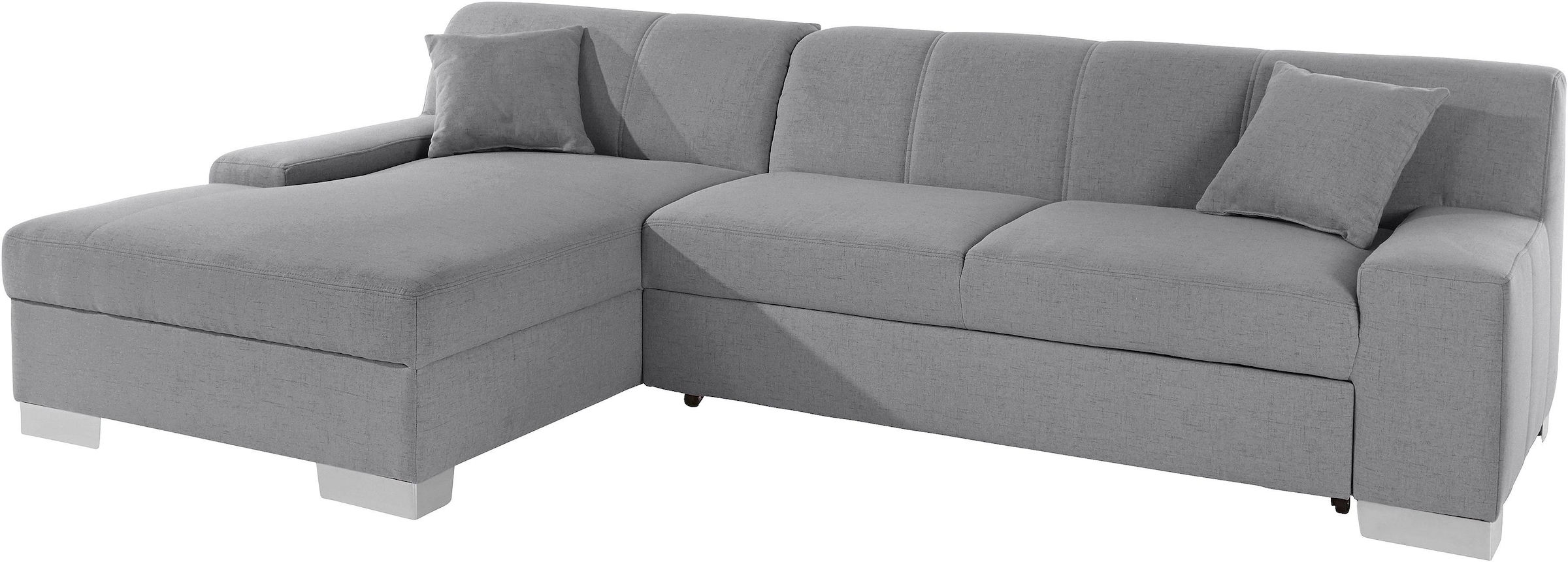 Image of DOMO collection Ecksofa "Bero, elegant und zeitlos, flache Armlehnen, Breite 268cm L-Form" fester Sitzkomfort, wahlweise mit Bettfunktion