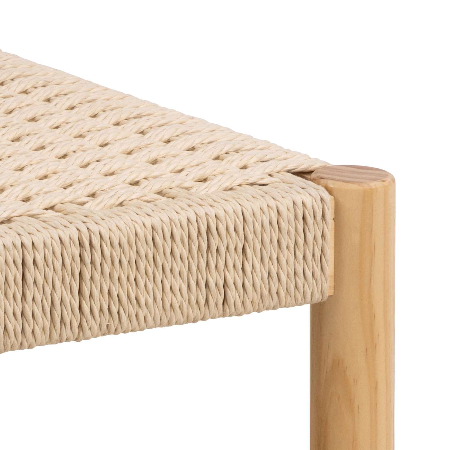 ACTONA GROUP Chaise »Alvin, Hocker« () tabouret, tressage papier blanc cassé, motif tressé, 35x35x45cm