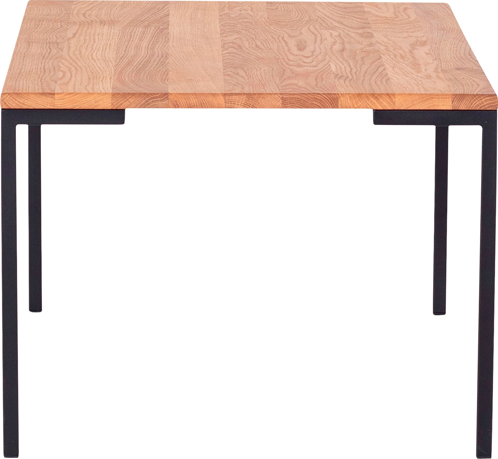 Homexperts Couchtisch »Roger«, Massivholz Eiche, Metall Untergestell in Schwarz, Breite 110 cm