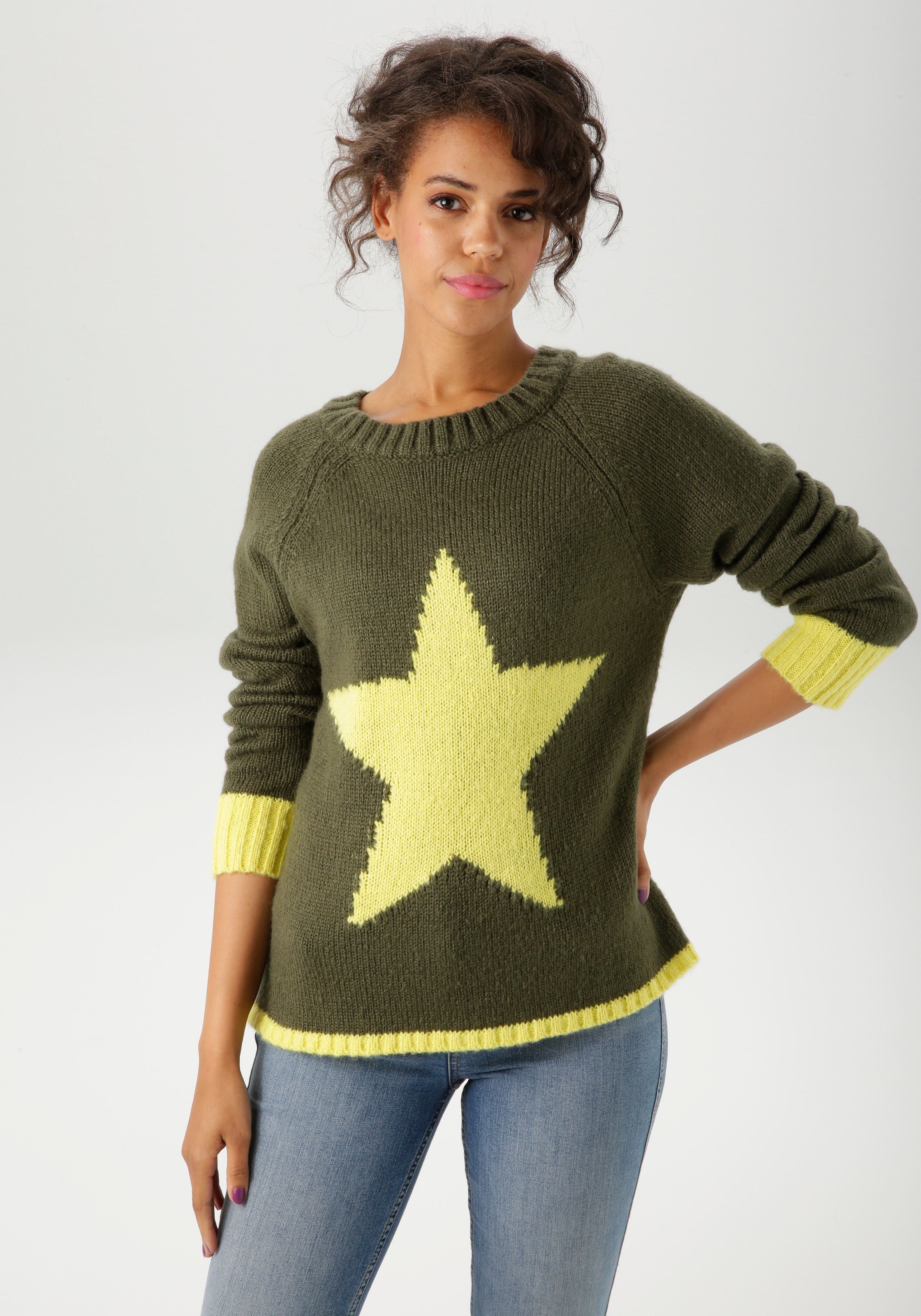 Image of Aniston CASUAL Strickpullover mit grossem Stern im Vorderteil