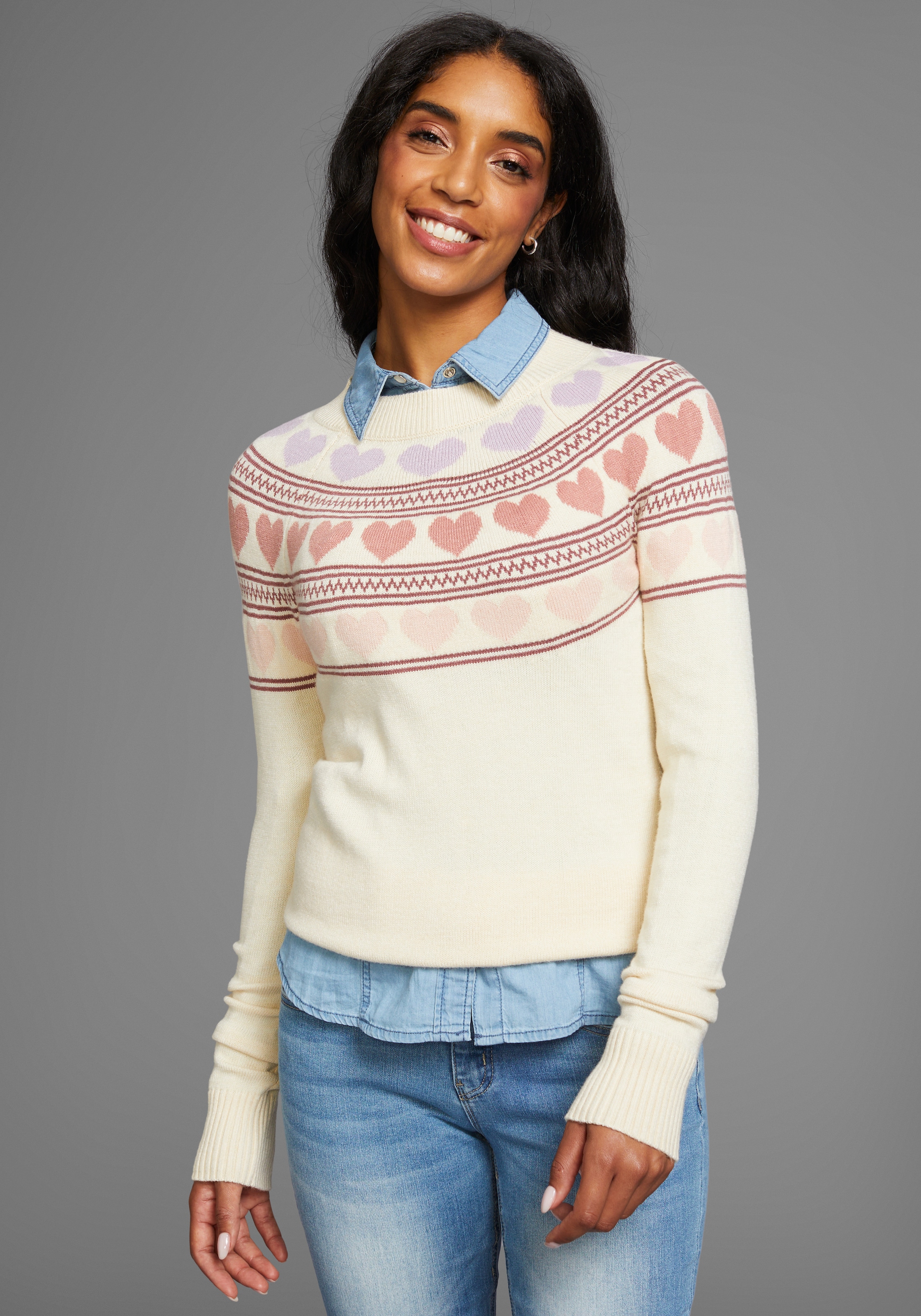 Image of KangaROOS Norwegerpullover mit Herzen
