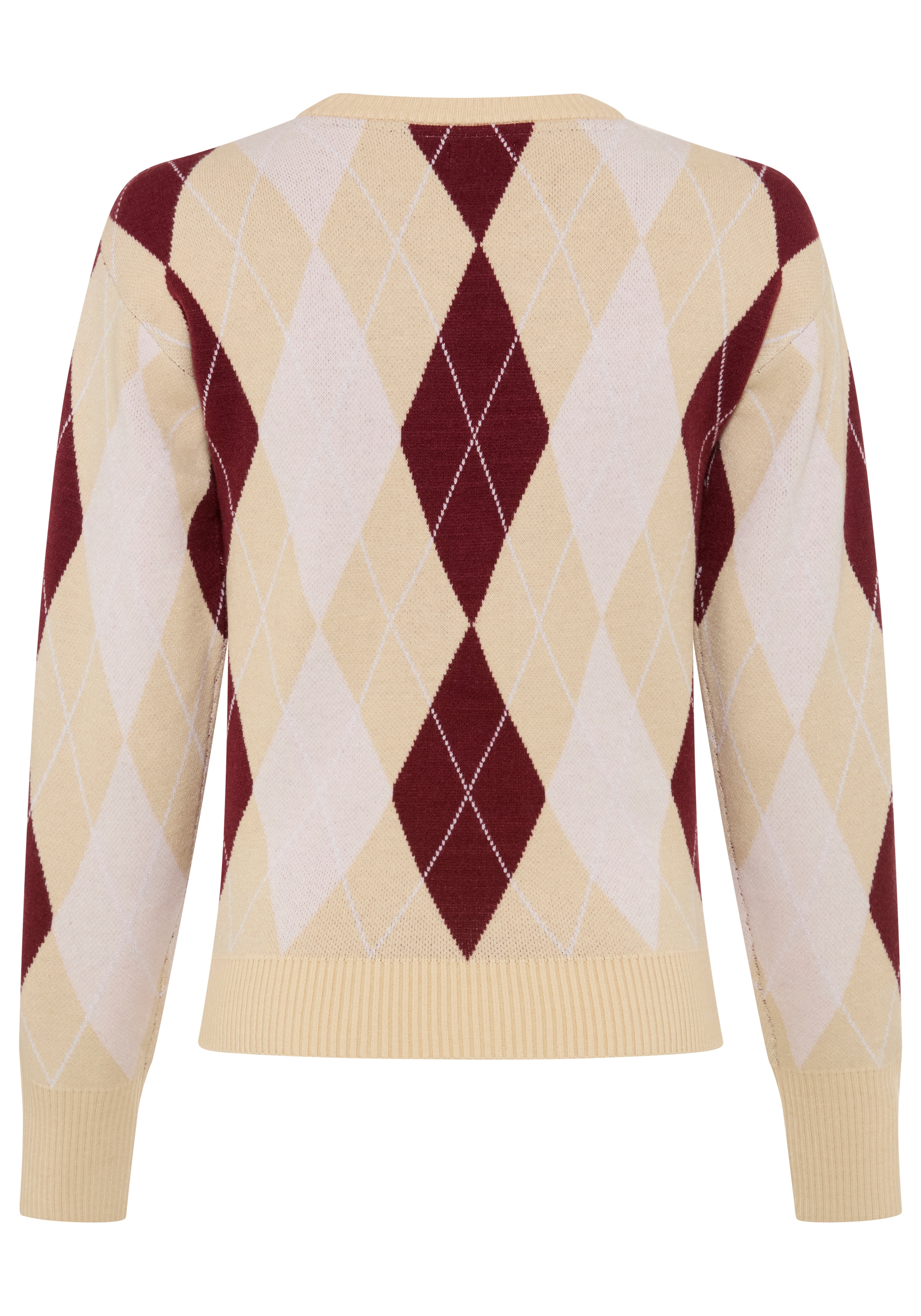 KangaROOS Pull en tricot avec motif losanges, en viscose et polyamide